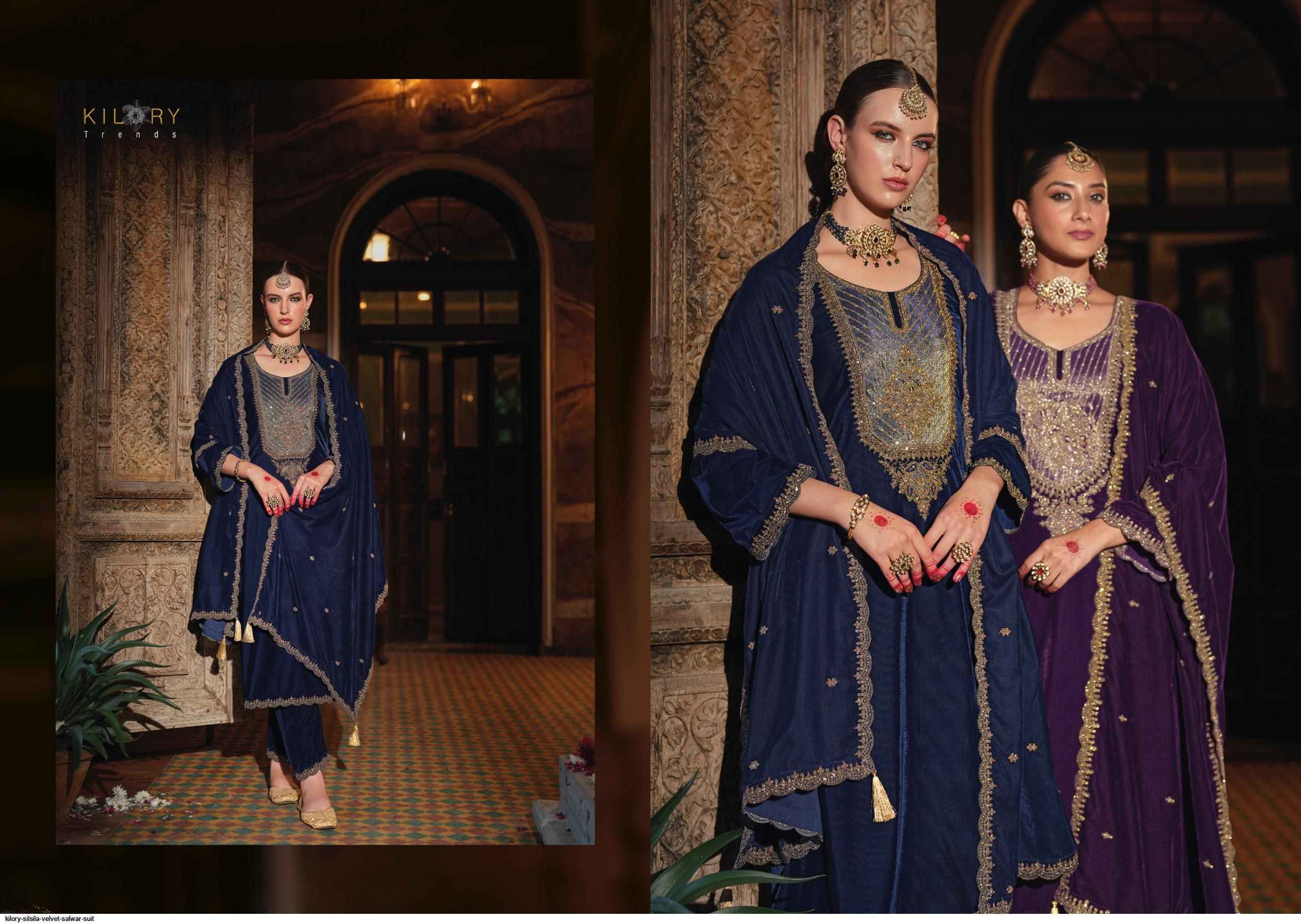 Kilory Trendz Silsila Velvet Dress Material (6 pcs Catalogue)