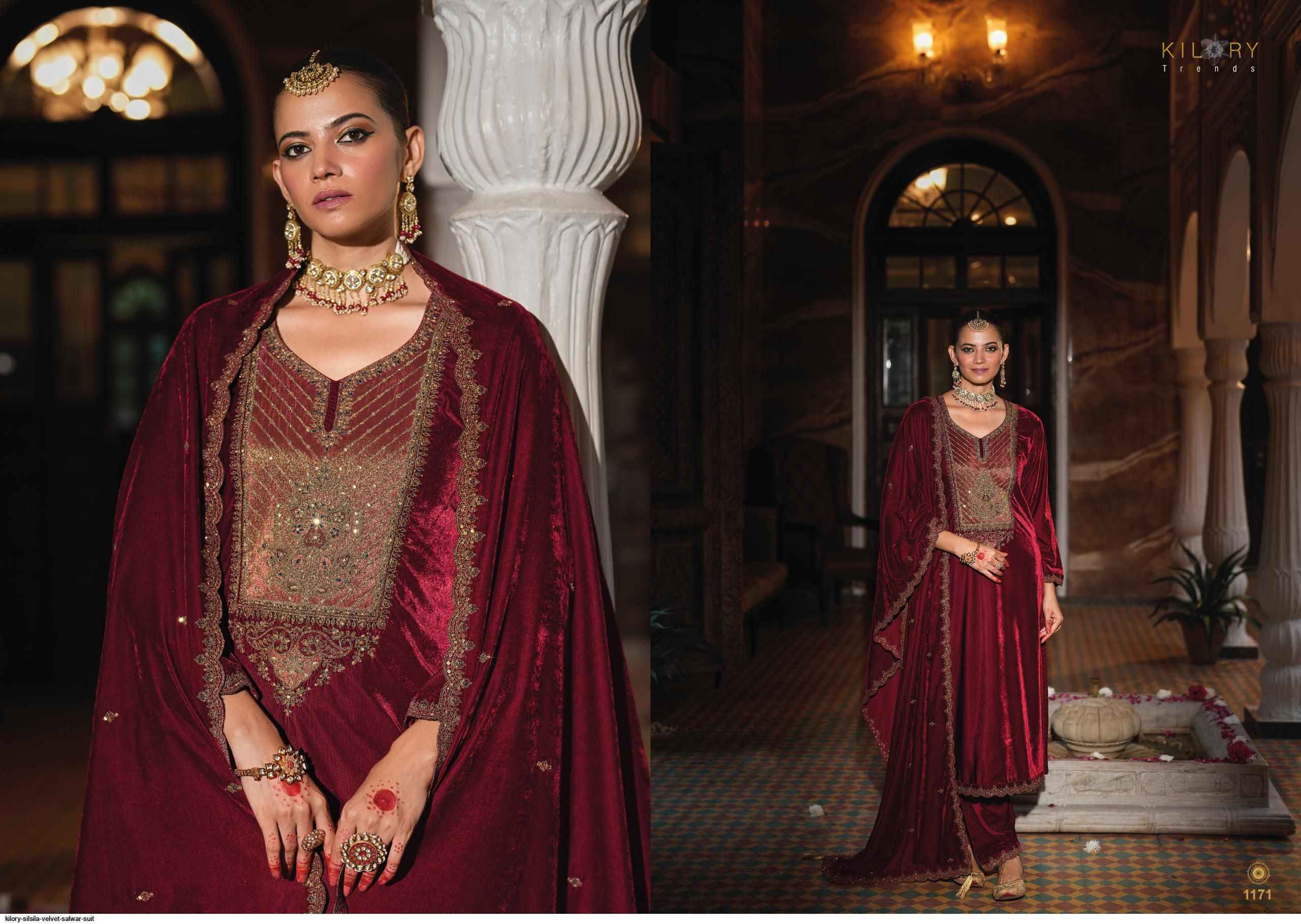 Kilory Trendz Silsila Velvet Dress Material (6 pcs Catalogue)