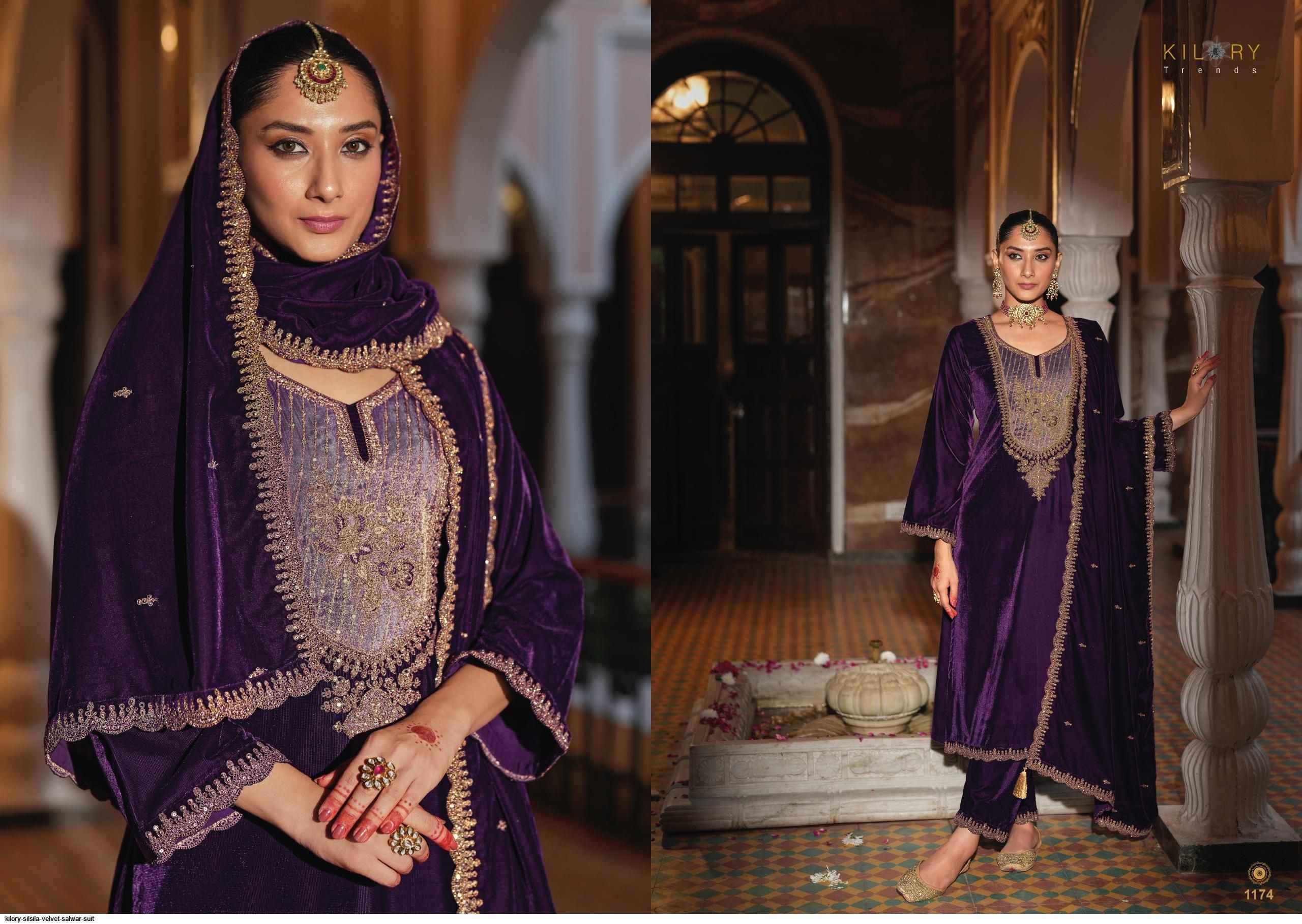 Kilory Trendz Silsila Velvet Dress Material (6 pcs Catalogue)