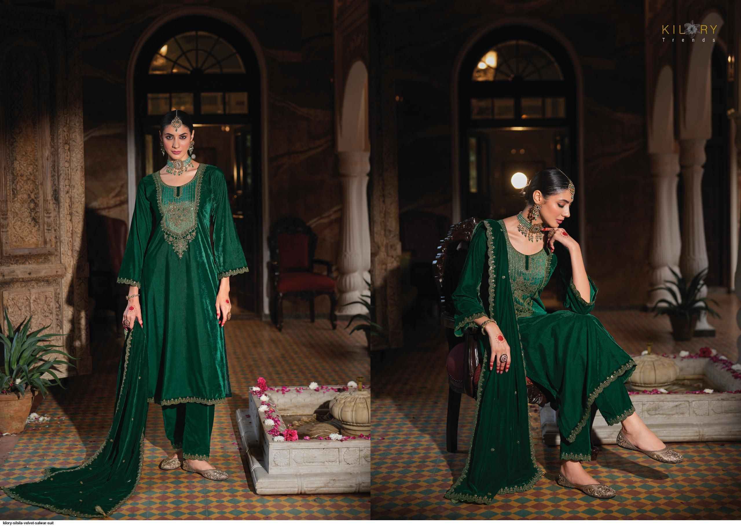 Kilory Trendz Silsila Velvet Dress Material (6 pcs Catalogue)