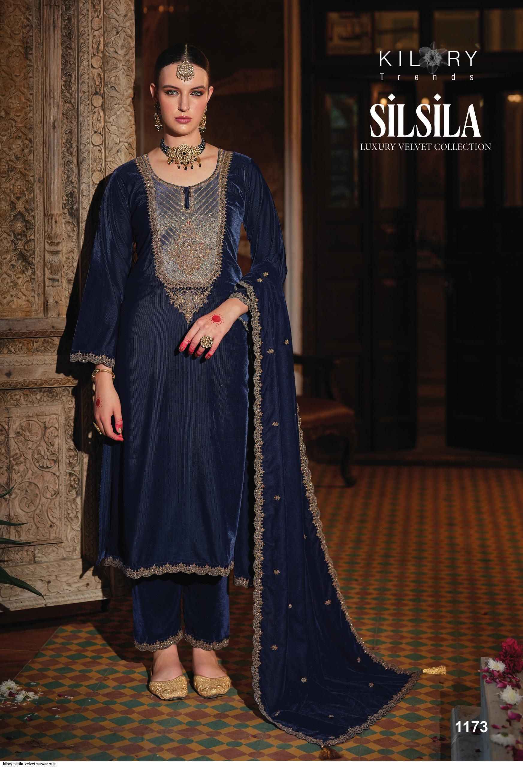 Kilory Trendz Silsila Velvet Dress Material (6 pcs Catalogue)