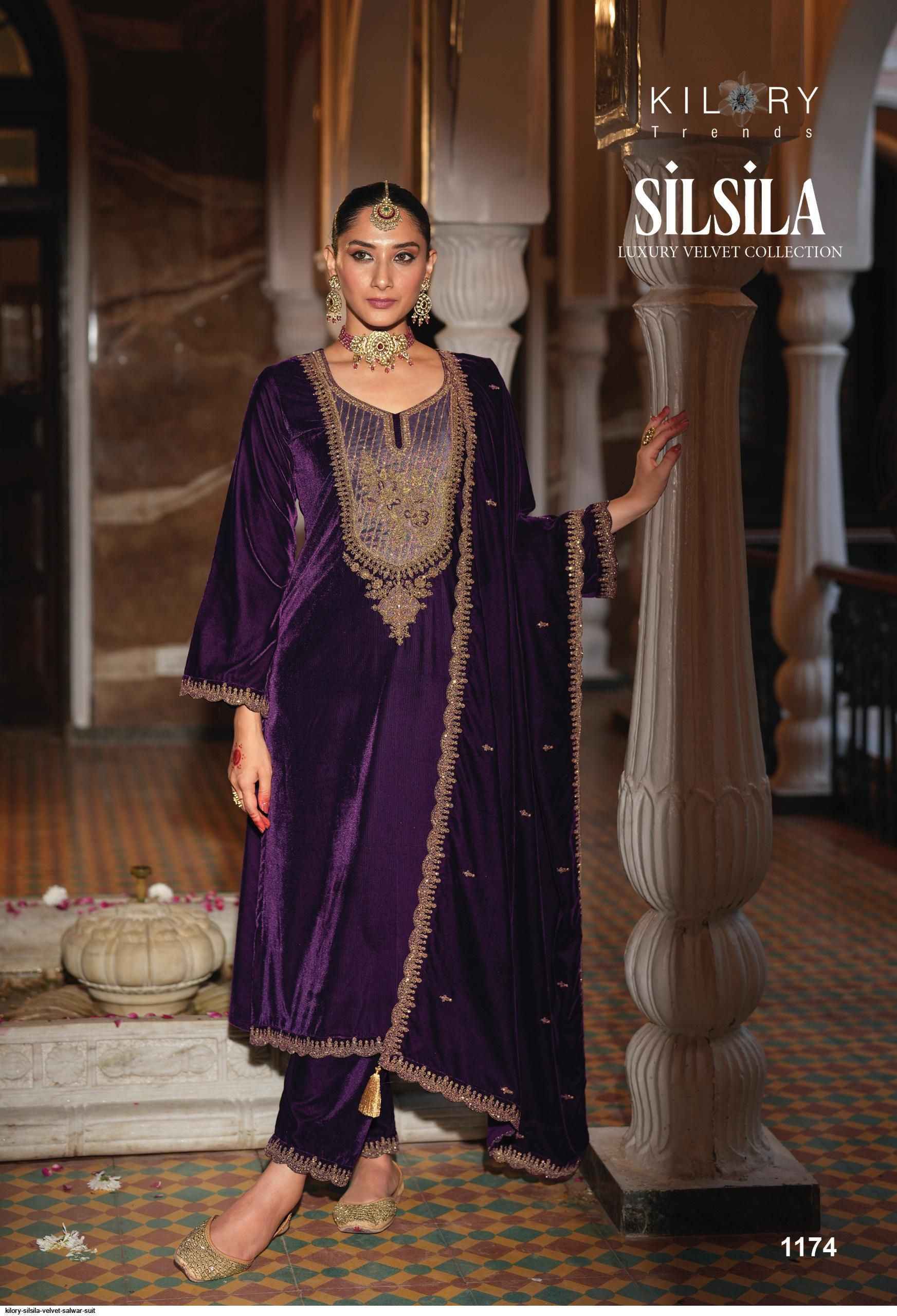 Kilory Trendz Silsila Velvet Dress Material (6 pcs Catalogue)