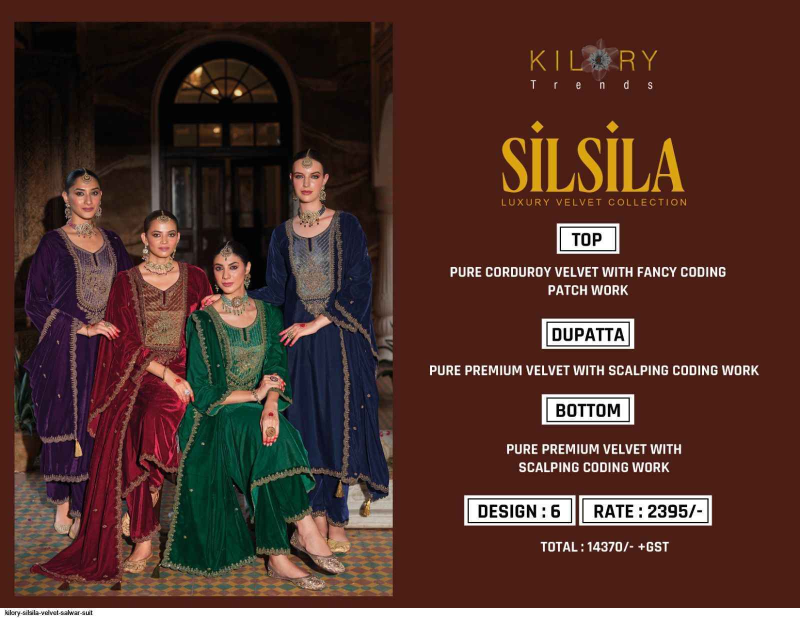 Kilory Trendz Silsila Velvet Dress Material (6 pcs Catalogue)
