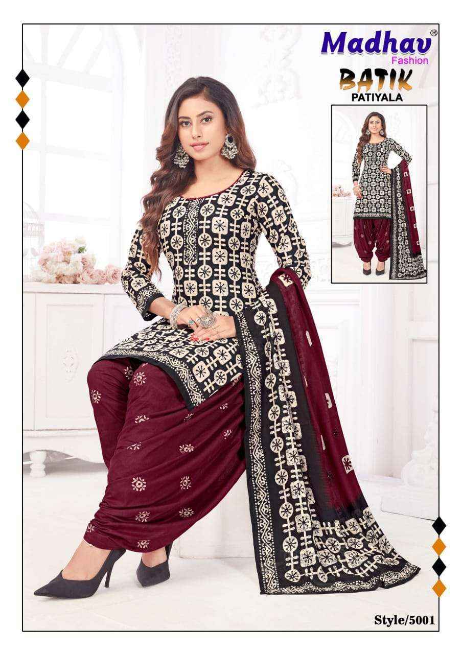 Madhav Fashion Batik Patiyala Vol-5 Cotton Dress Material (10 pcs Catalogue)