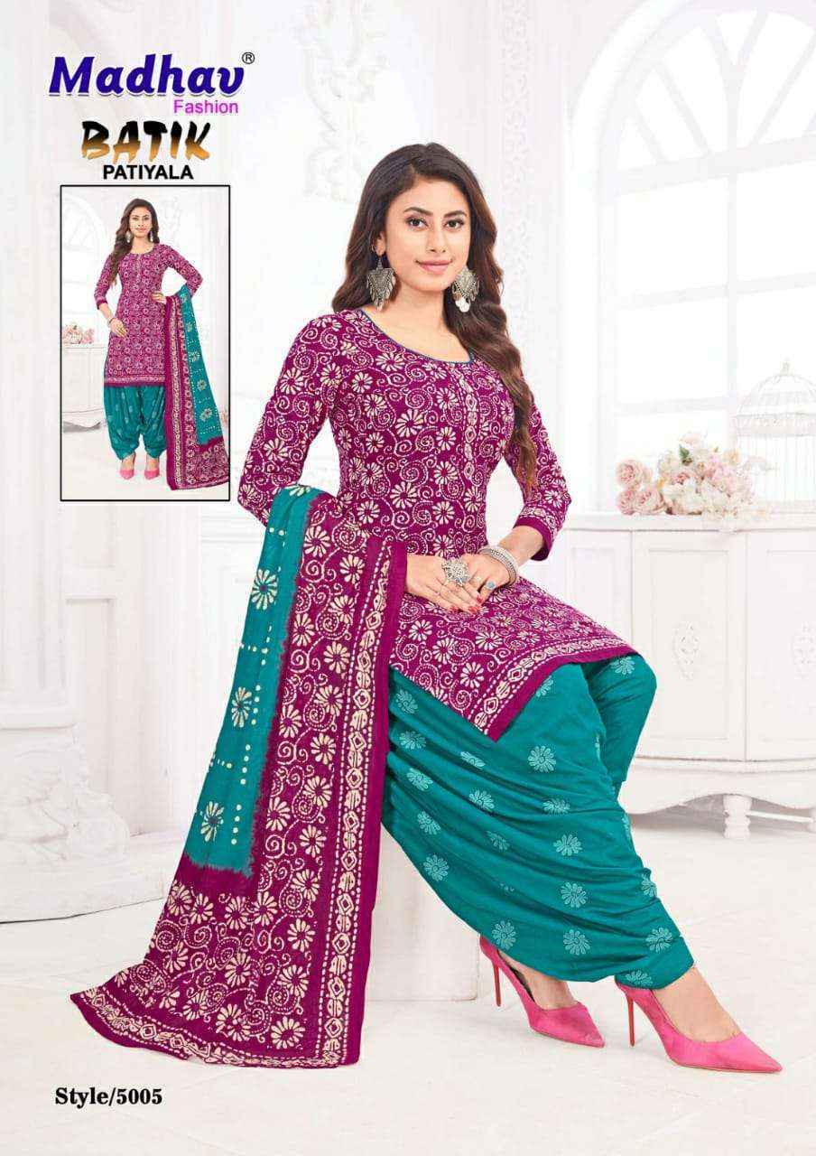 Madhav Fashion Batik Patiyala Vol-5 Cotton Dress Material (10 pcs Catalogue)