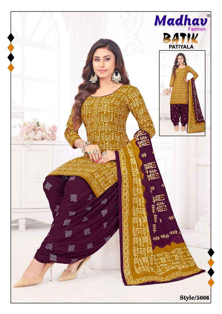 Madhav Fashion Batik Patiyala Vol-5 Cotton Dress Material (10 pcs Catalogue)