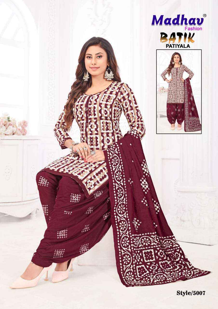 Madhav Fashion Batik Patiyala Vol-5 Cotton Dress Material (10 pcs Catalogue)