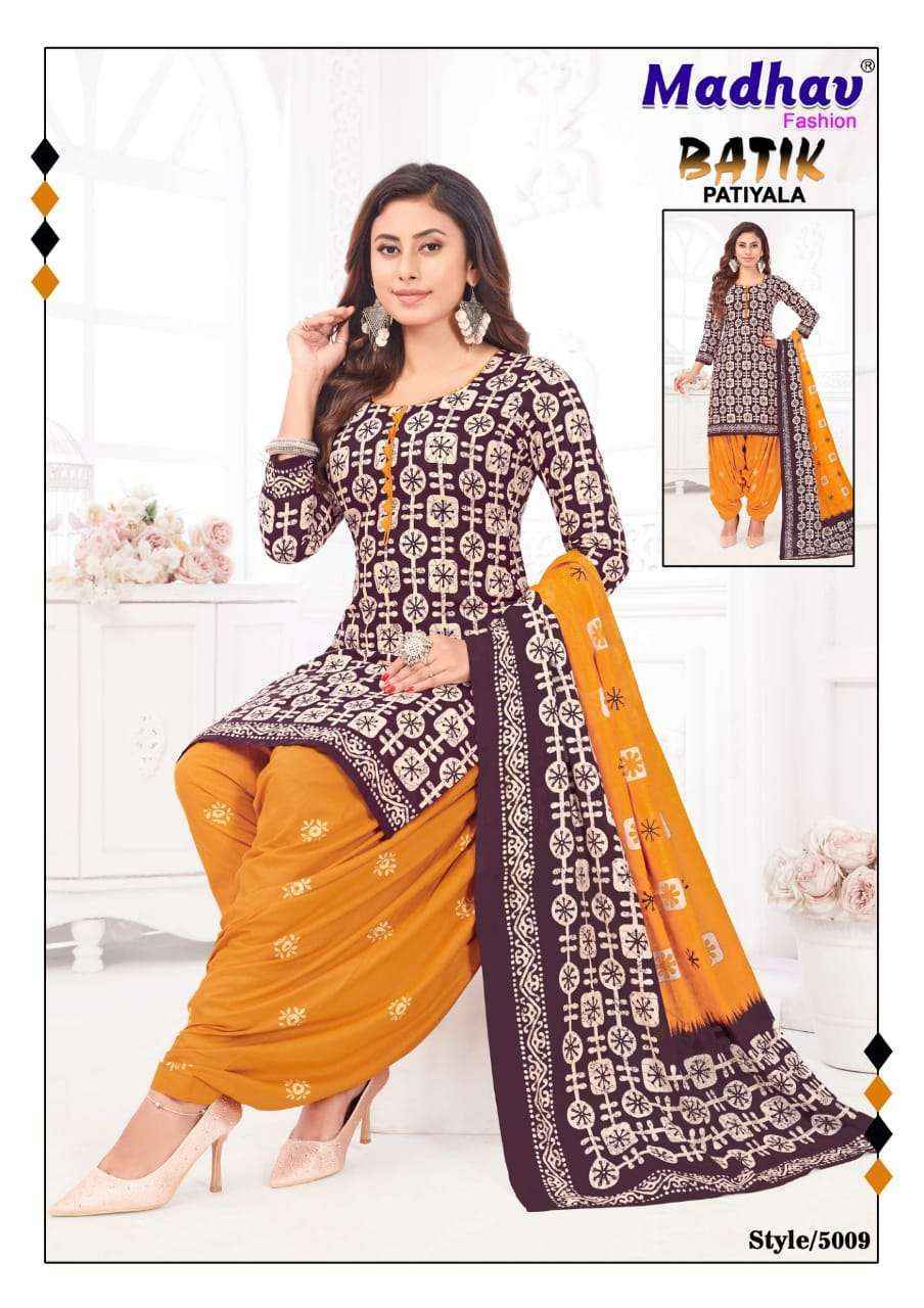 Madhav Fashion Batik Patiyala Vol-5 Cotton Dress Material (10 pcs Catalogue)