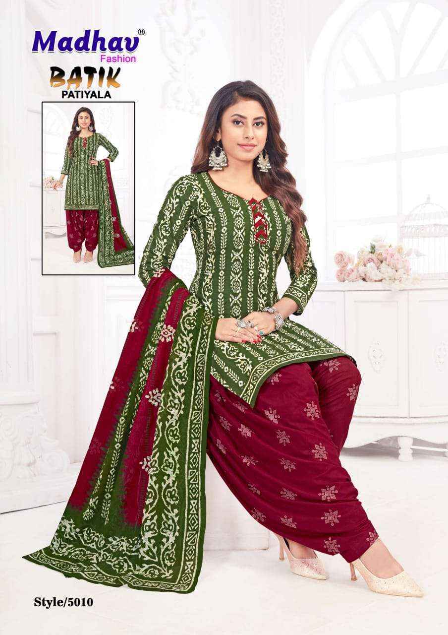 Madhav Fashion Batik Patiyala Vol-5 Cotton Dress Material (10 pcs Catalogue)
