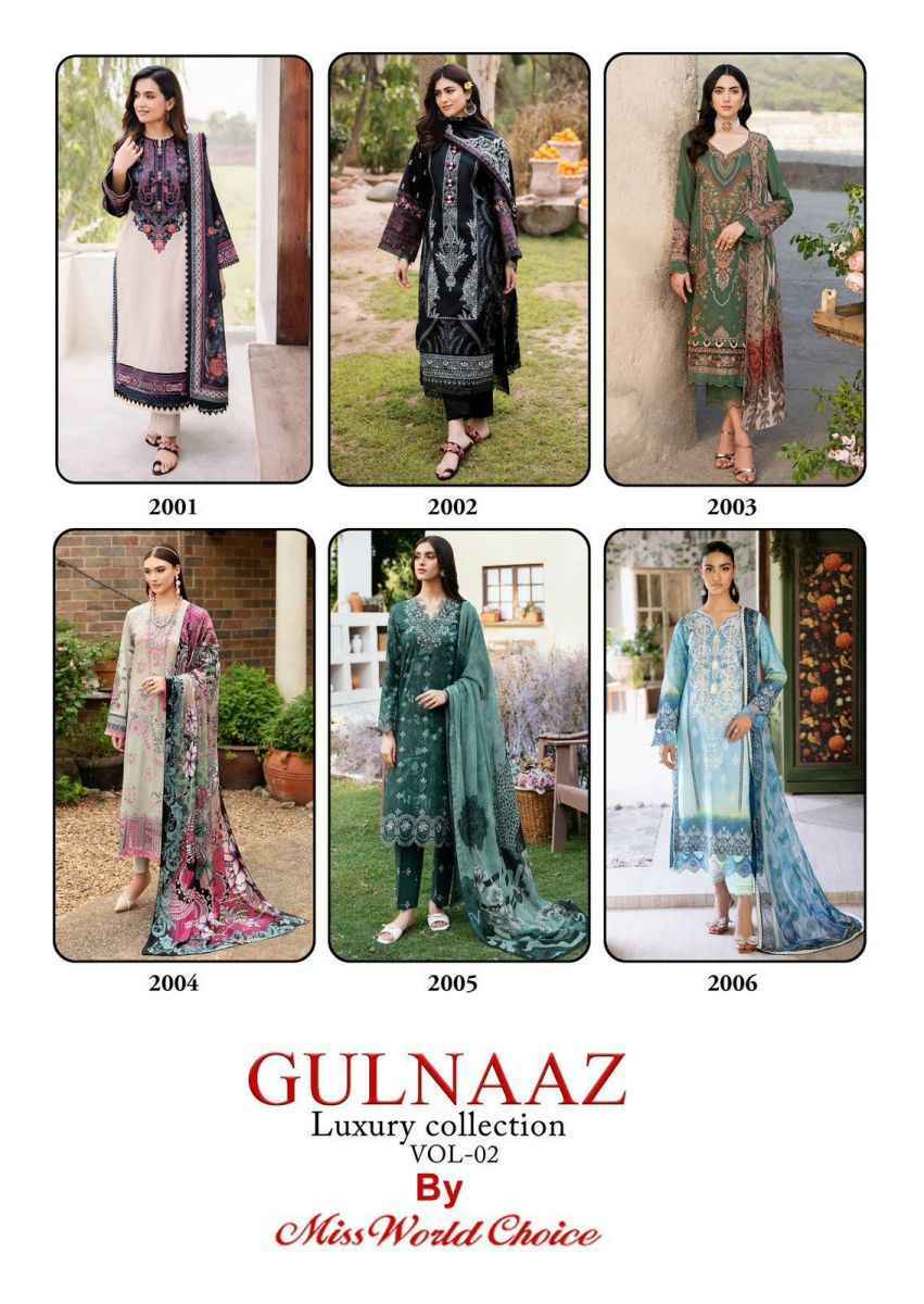 Miss World Choice Gulnaaz Vol-2 Cotton Dress Material (6 pcs Catalogue)