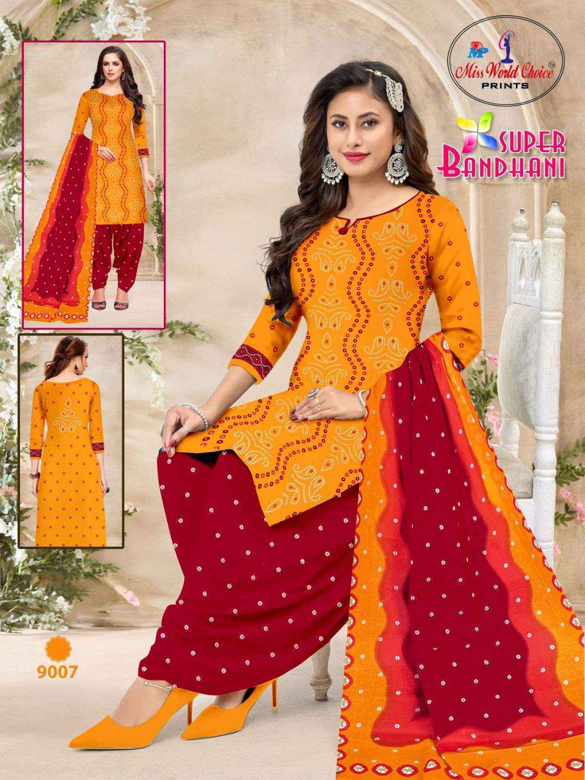 Miss World Choice Supper Bandhani Vol-9 Cotton Dress Material (10 pcs Catalogue)