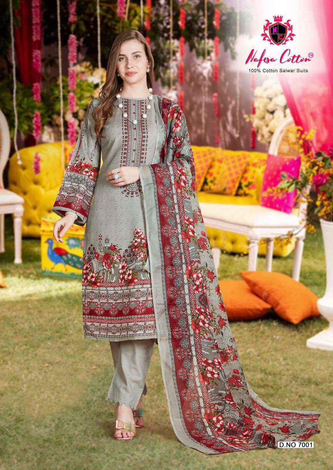 Nafisa Cotton Andaaz Karachi Suits Vol-7 Cotton Dress Material (6 pcs Catalogue)