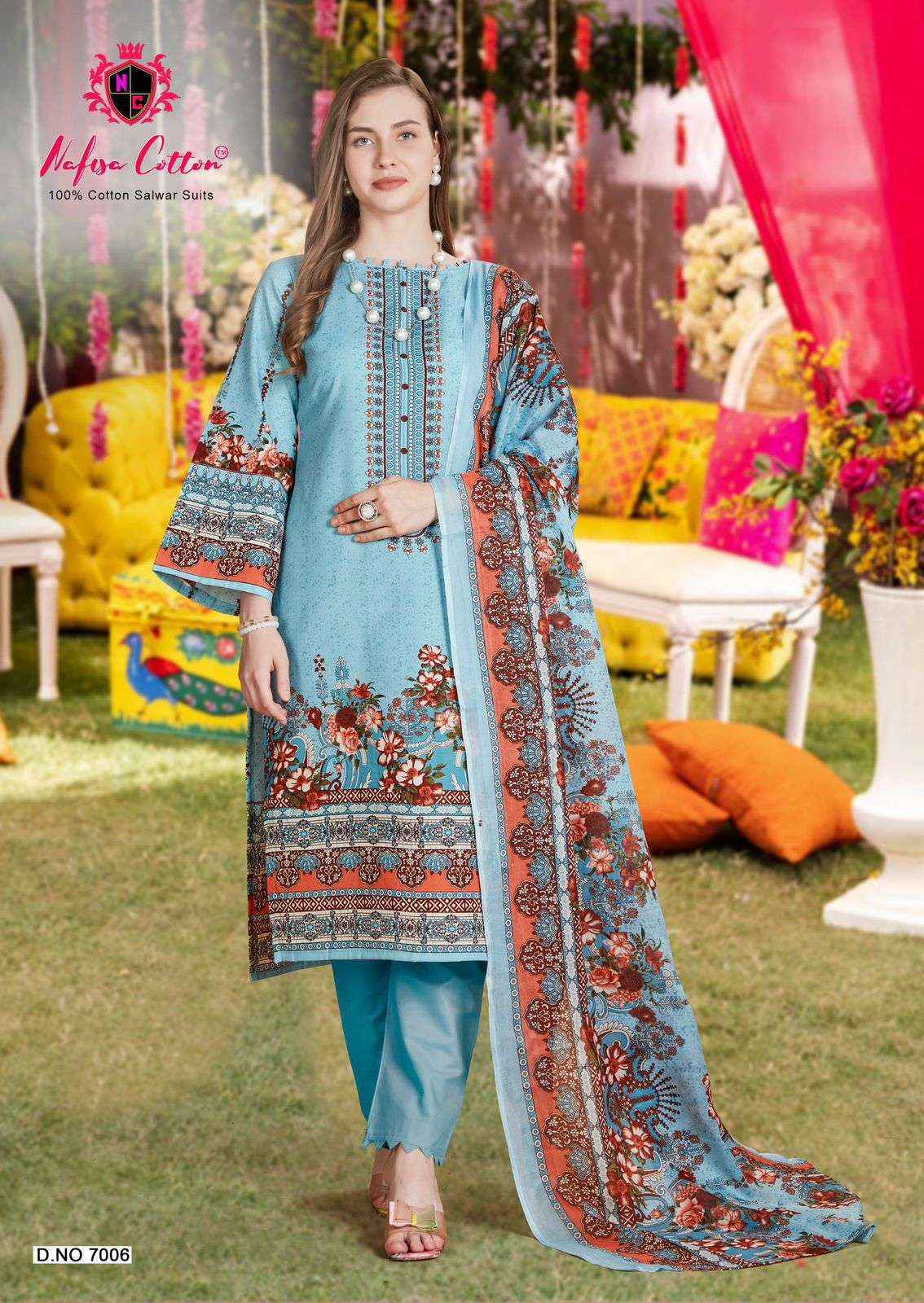 Nafisa Cotton Andaaz Karachi Suits Vol-7 Cotton Dress Material (6 pcs Catalogue)