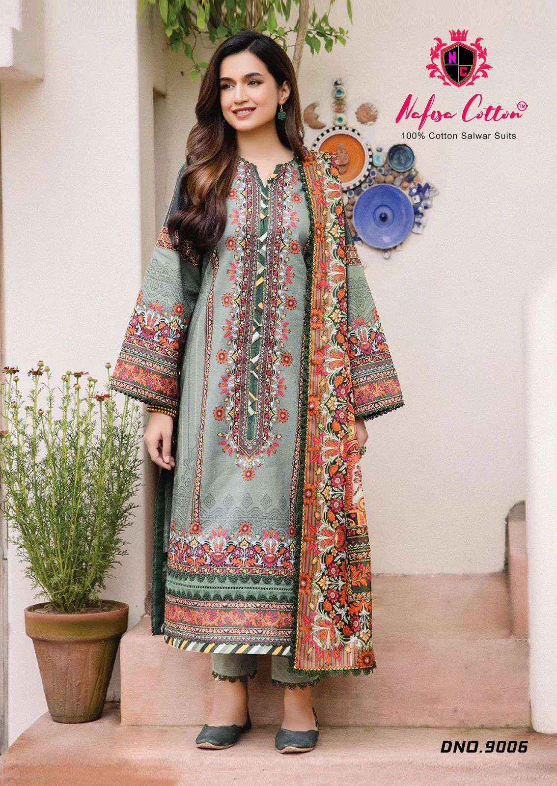 Nafisa Cotton Faiza Karachi Queen Vol-9 Cotton Dress Material (6 pcs Catalogue)