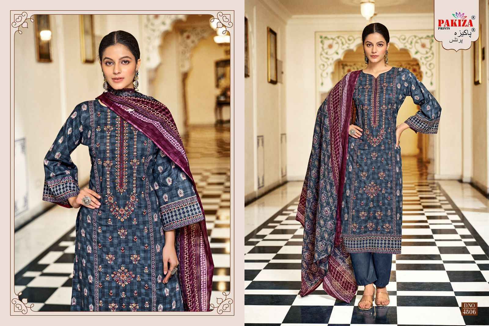 Pakiza Prints Bin Saeed Vol-48 Lawn Cotton Dress Material (10 pcs Catalogue)