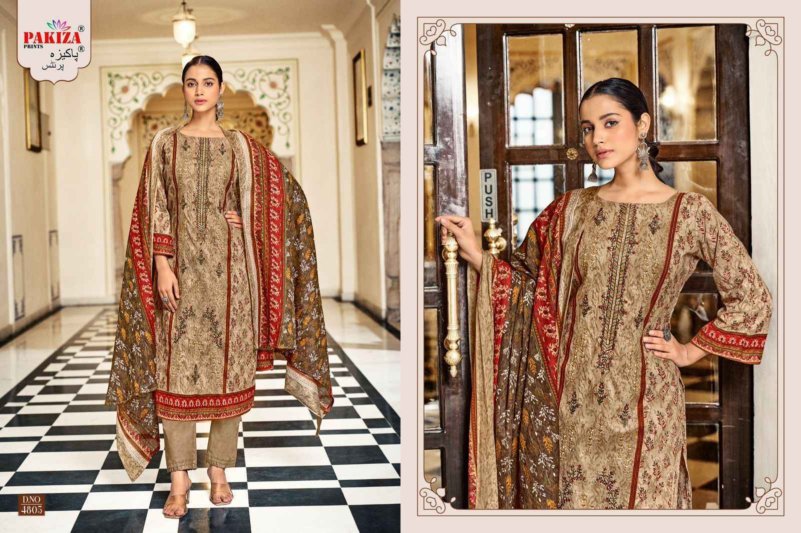 Pakiza Prints Bin Saeed Vol-48 Lawn Cotton Dress Material (10 pcs Catalogue)