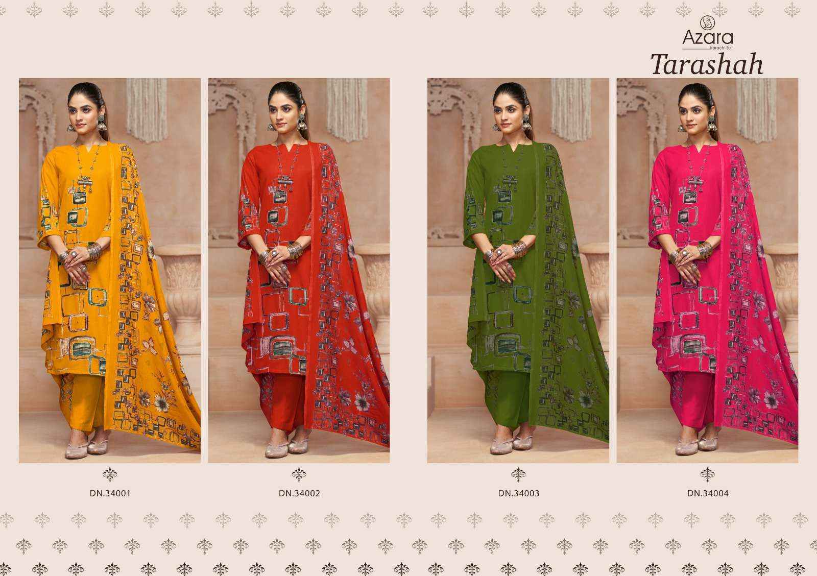 Radhika Fashion Azara Tarashah Viscouse Dress Material (4 pcs Catalogue)