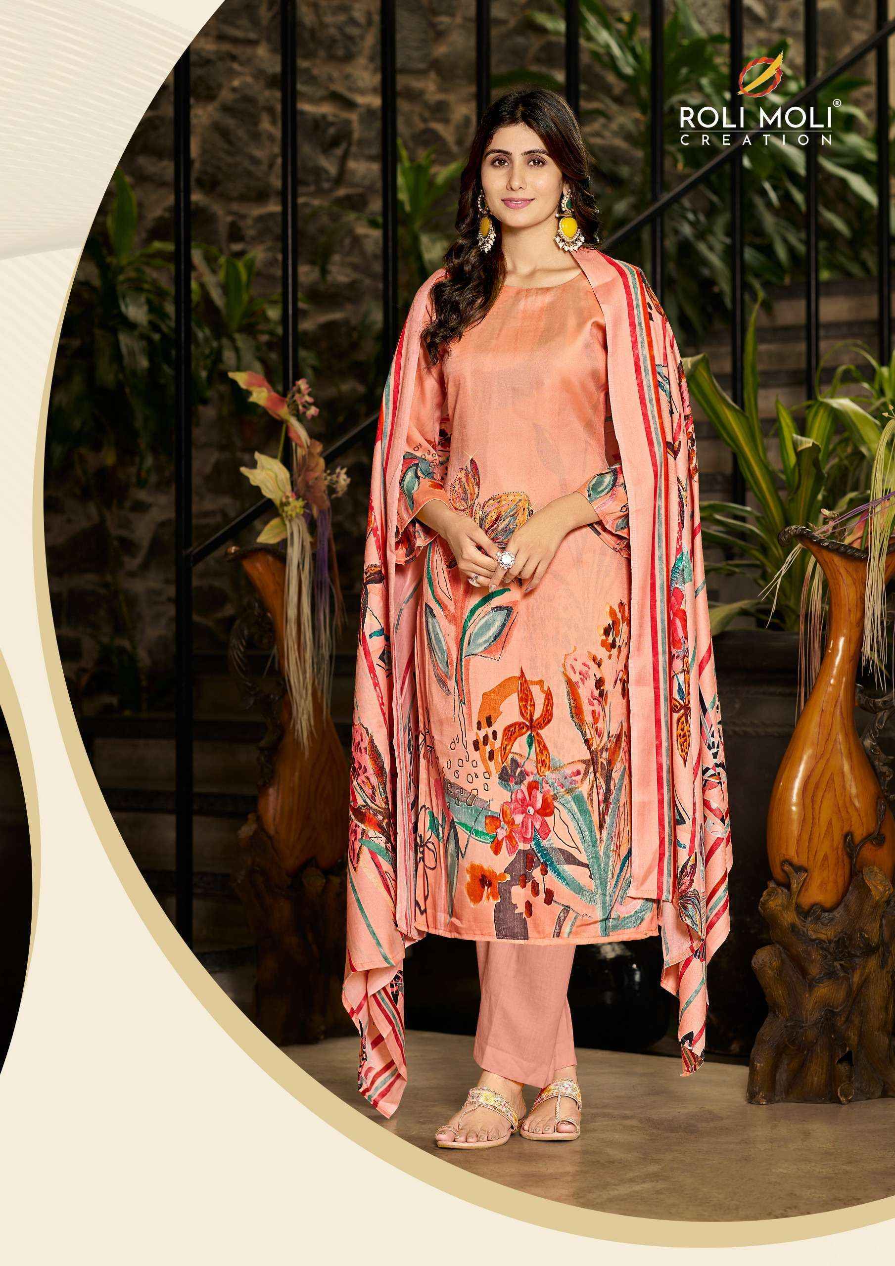 Roli Moli Jasmeen Pashmina Dress Material 8 pcs Catalogue
