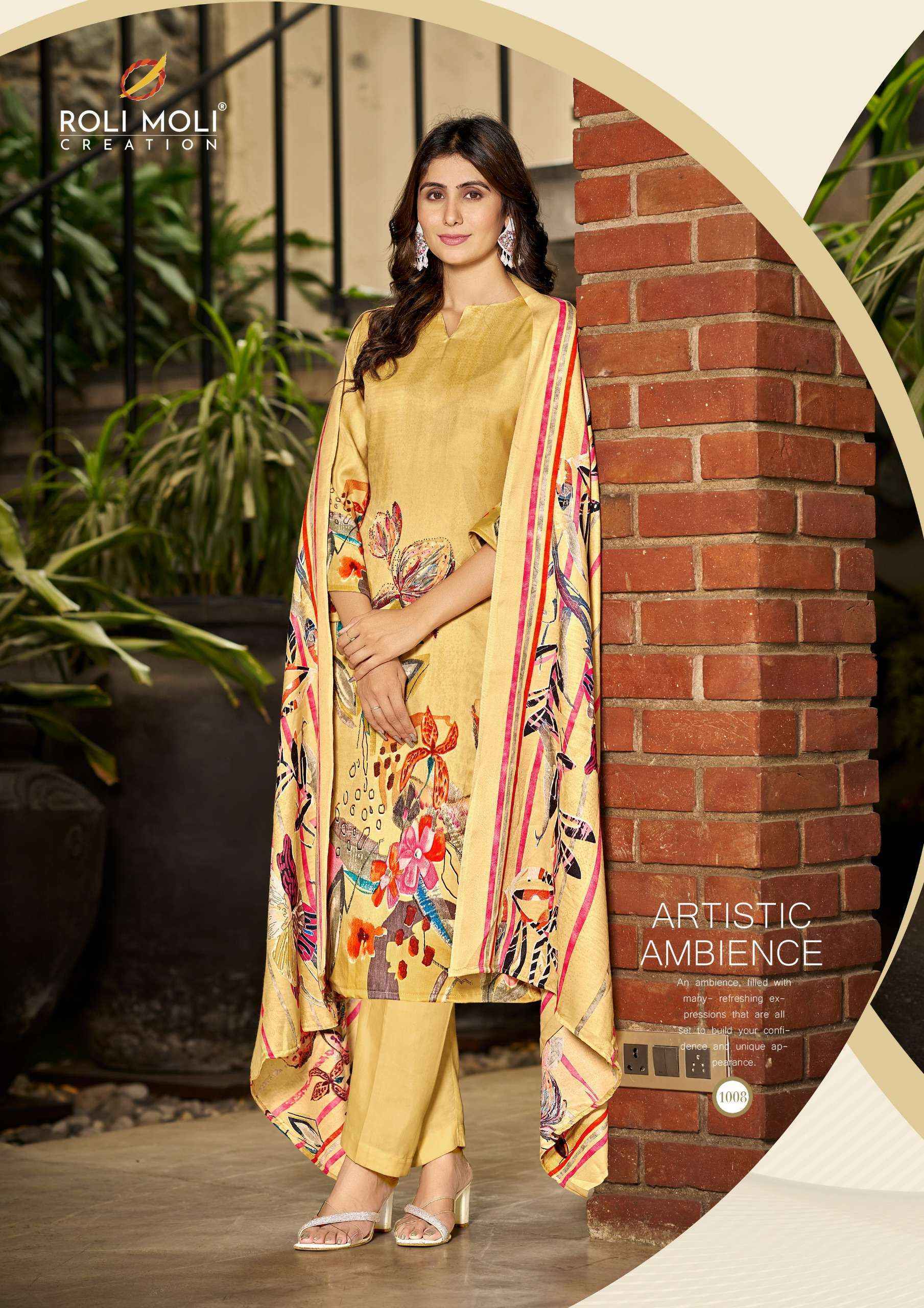 Roli Moli Jasmeen Pashmina Dress Material 8 pcs Catalogue