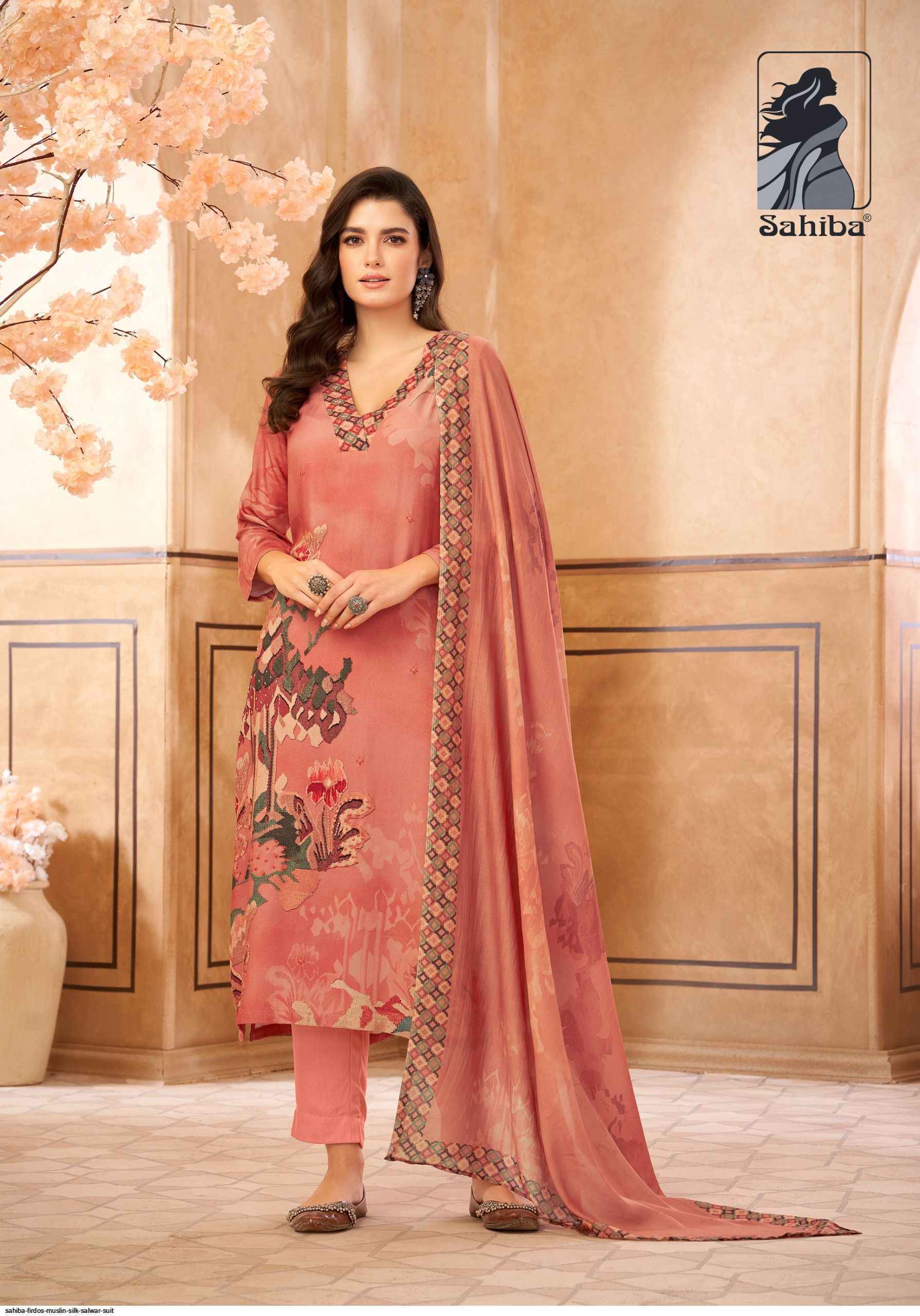 Sahiba Firdos Musline Silk Dress (4 pcs Catalogue)