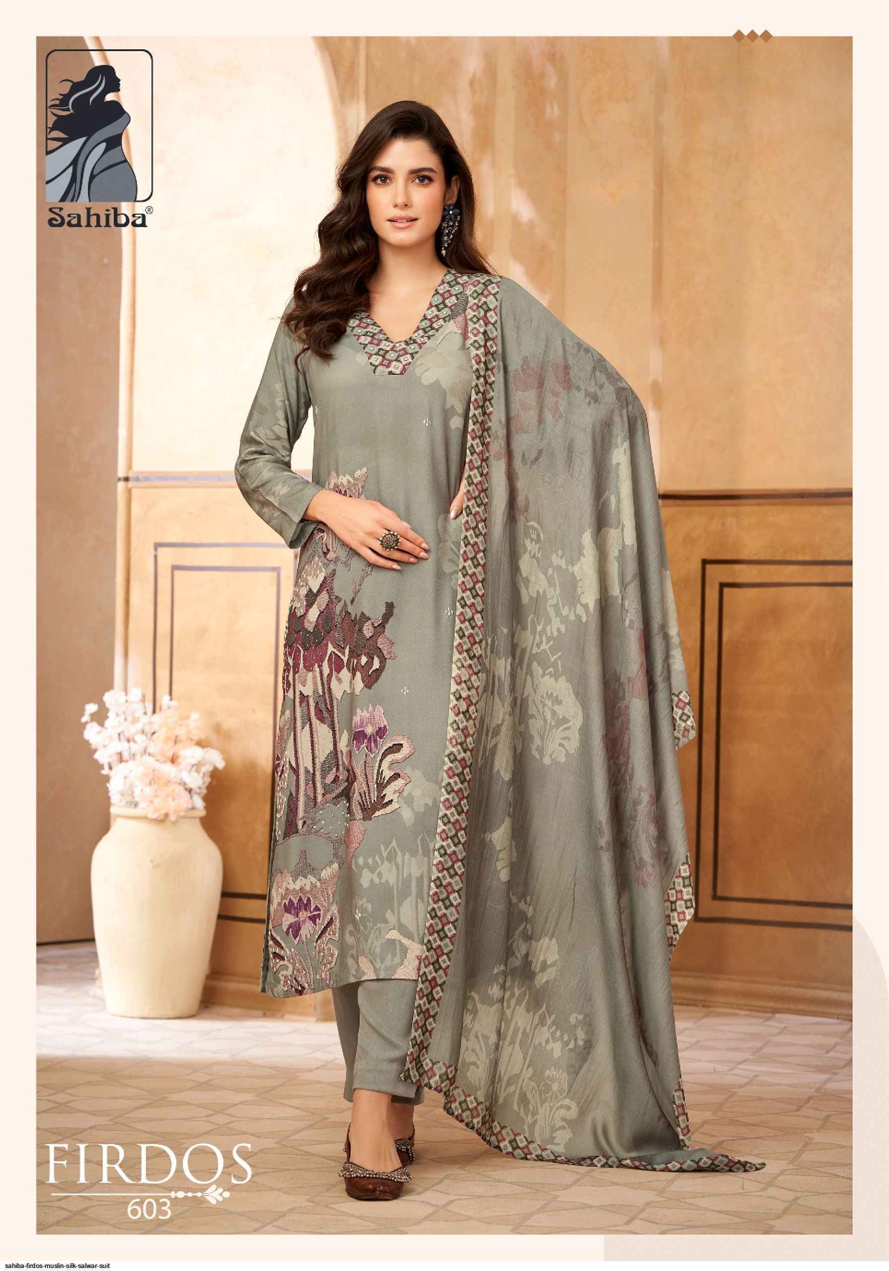 Sahiba Firdos Musline Silk Dress (4 pcs Catalogue)