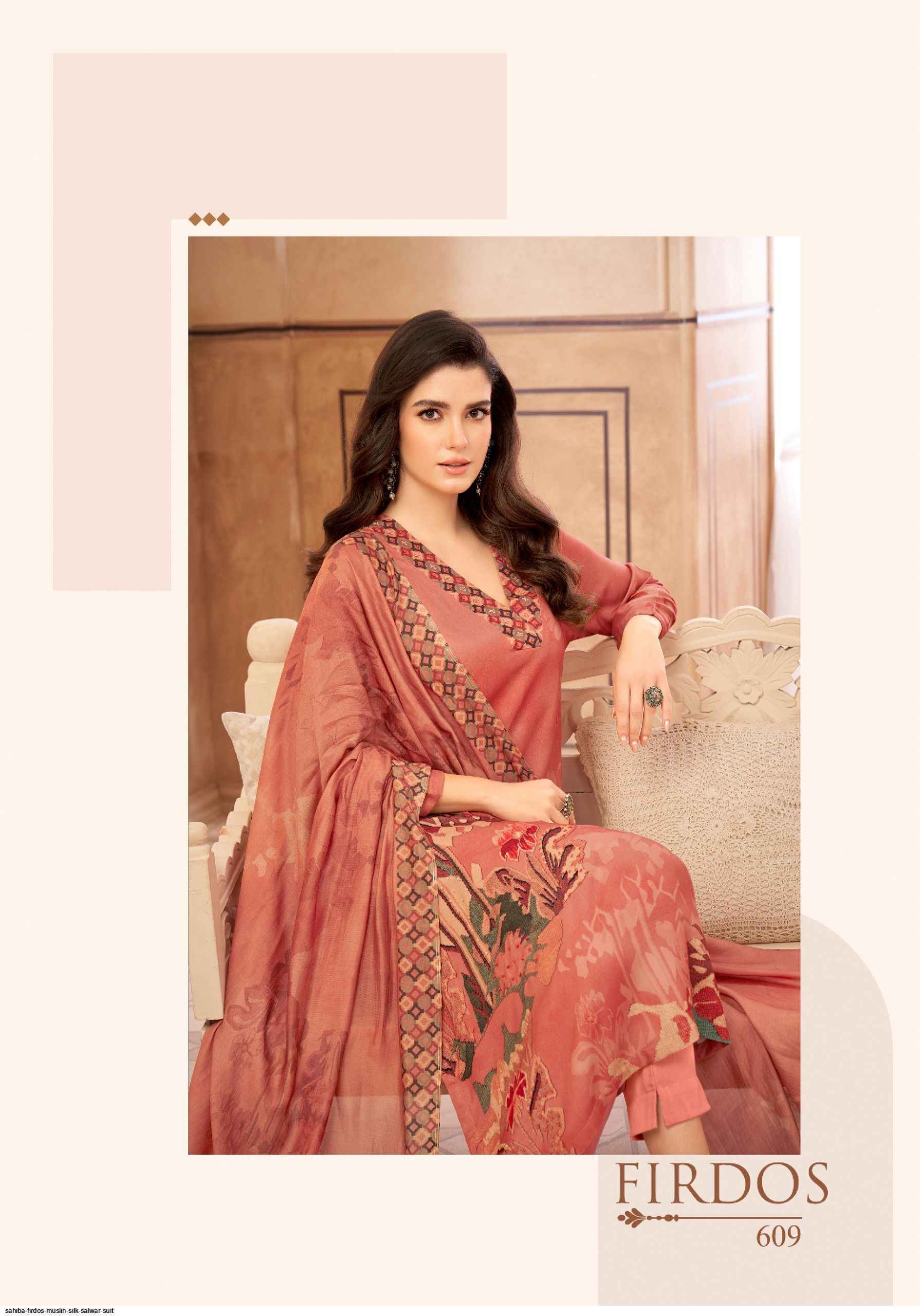 Sahiba Firdos Musline Silk Dress (4 pcs Catalogue)