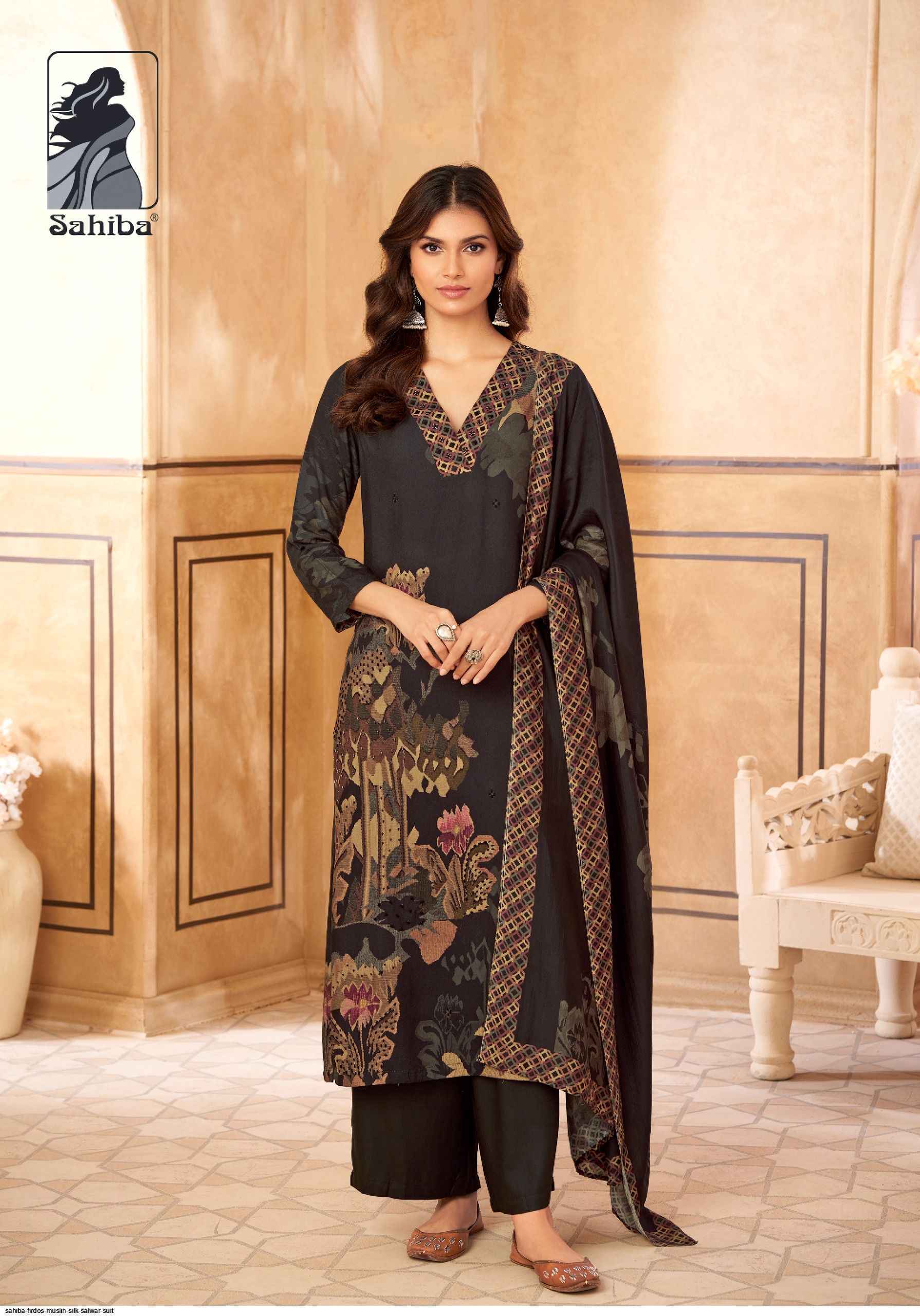 Sahiba Firdos Musline Silk Dress (4 pcs Catalogue)