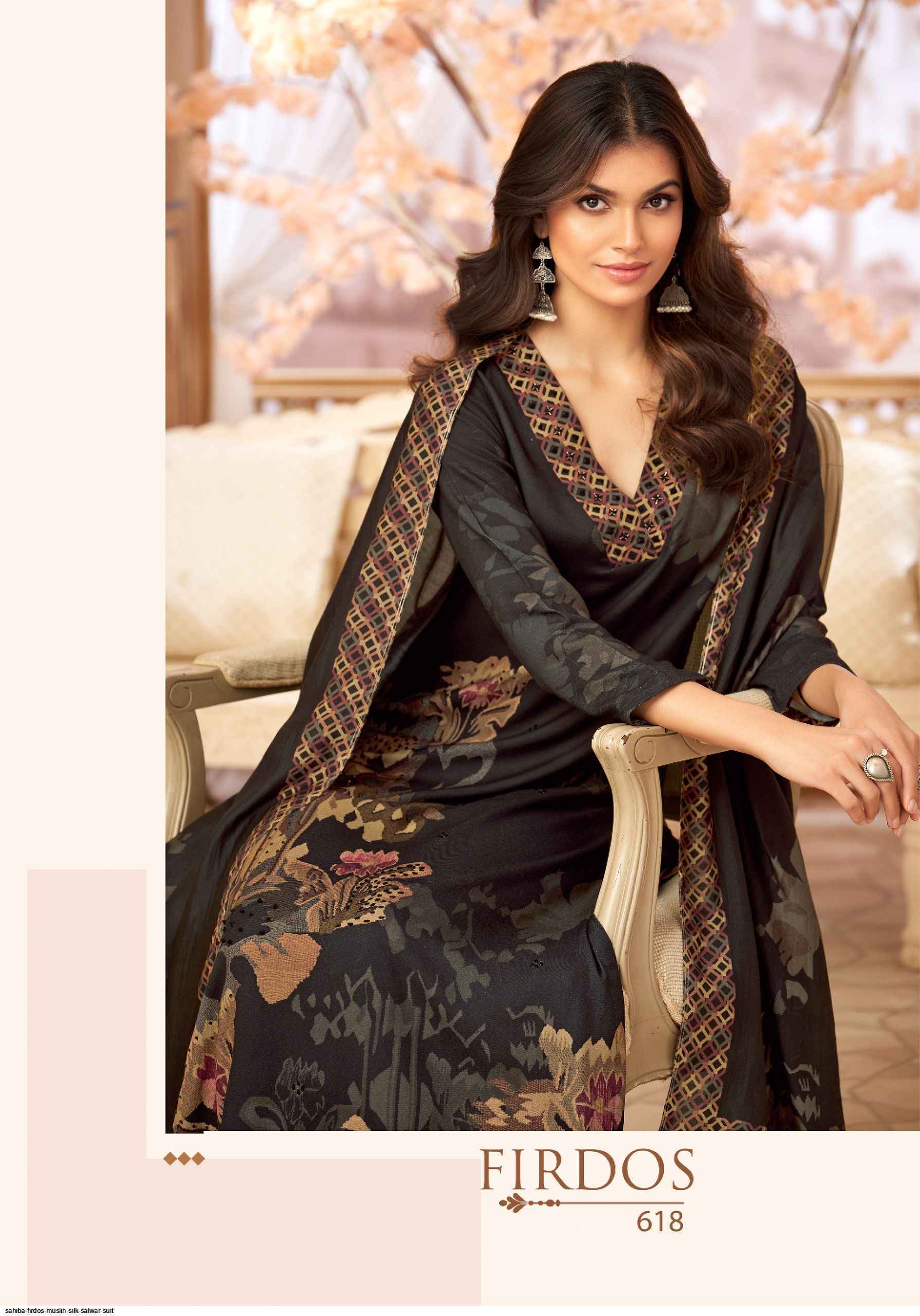 Sahiba Firdos Musline Silk Dress (4 pcs Catalogue)