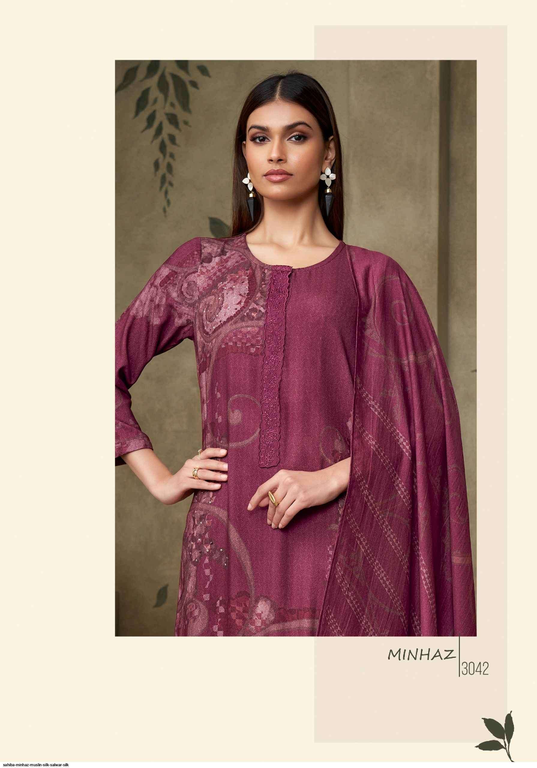 Sahiba Minhaz Musline Silk Dress Material (4 pcs Catalogue)