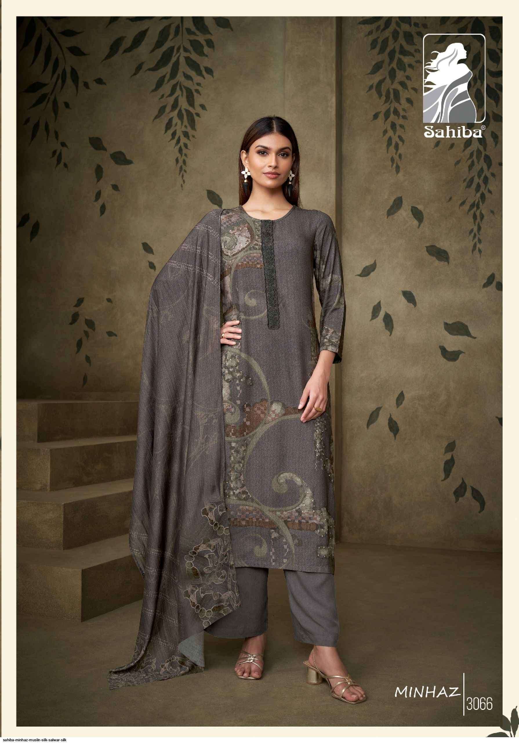 Sahiba Minhaz Musline Silk Dress Material (4 pcs Catalogue)