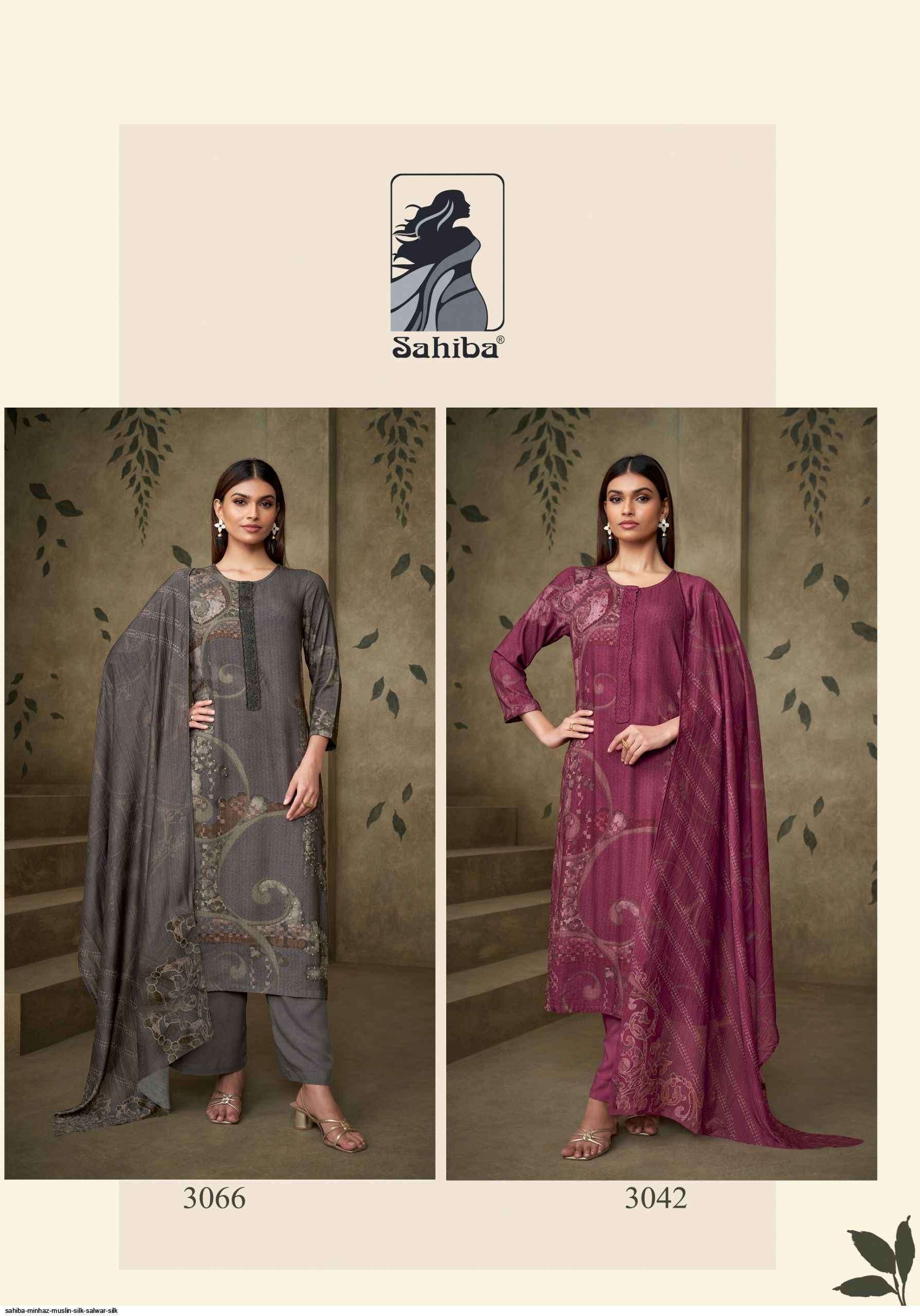 Sahiba Minhaz Musline Silk Dress Material (4 pcs Catalogue)