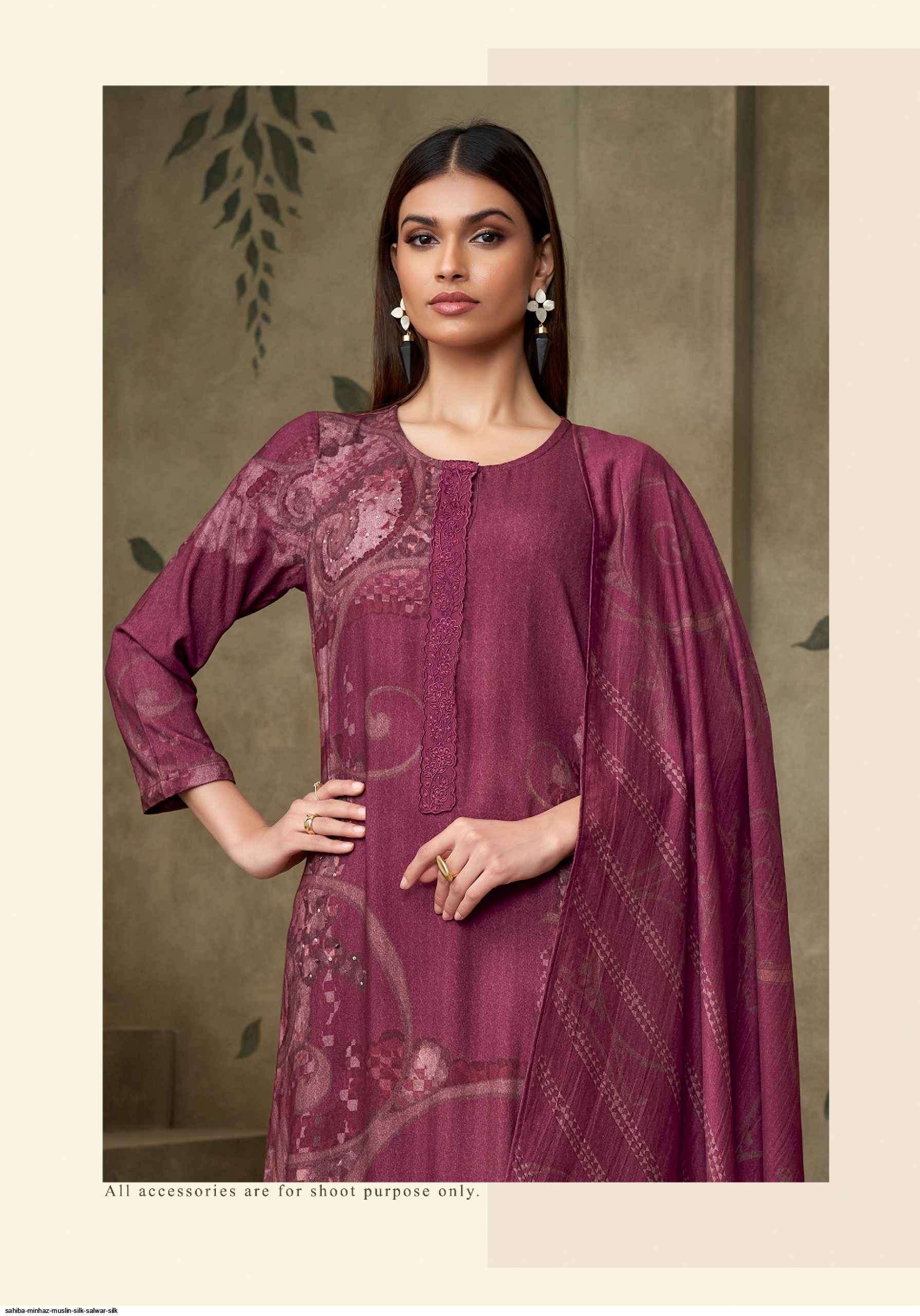 Sahiba Minhaz Musline Silk Dress Material (4 pcs Catalogue)