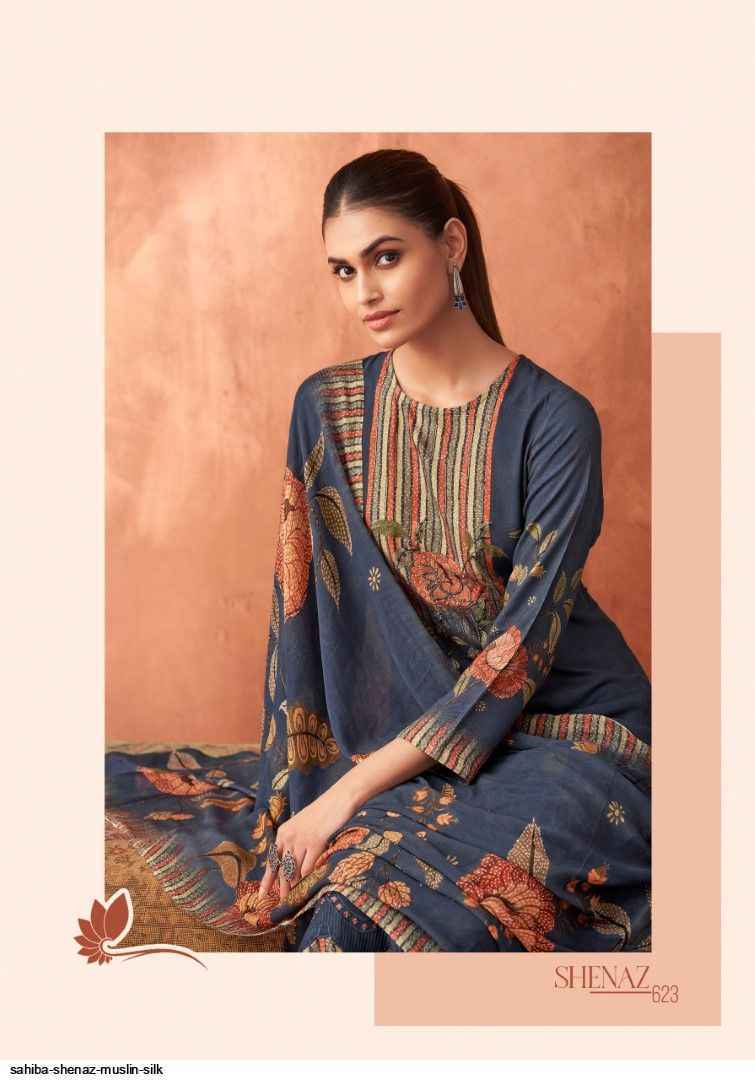 Sahiba Shenaz Musline Dress Material (3 pcs Catalogue)