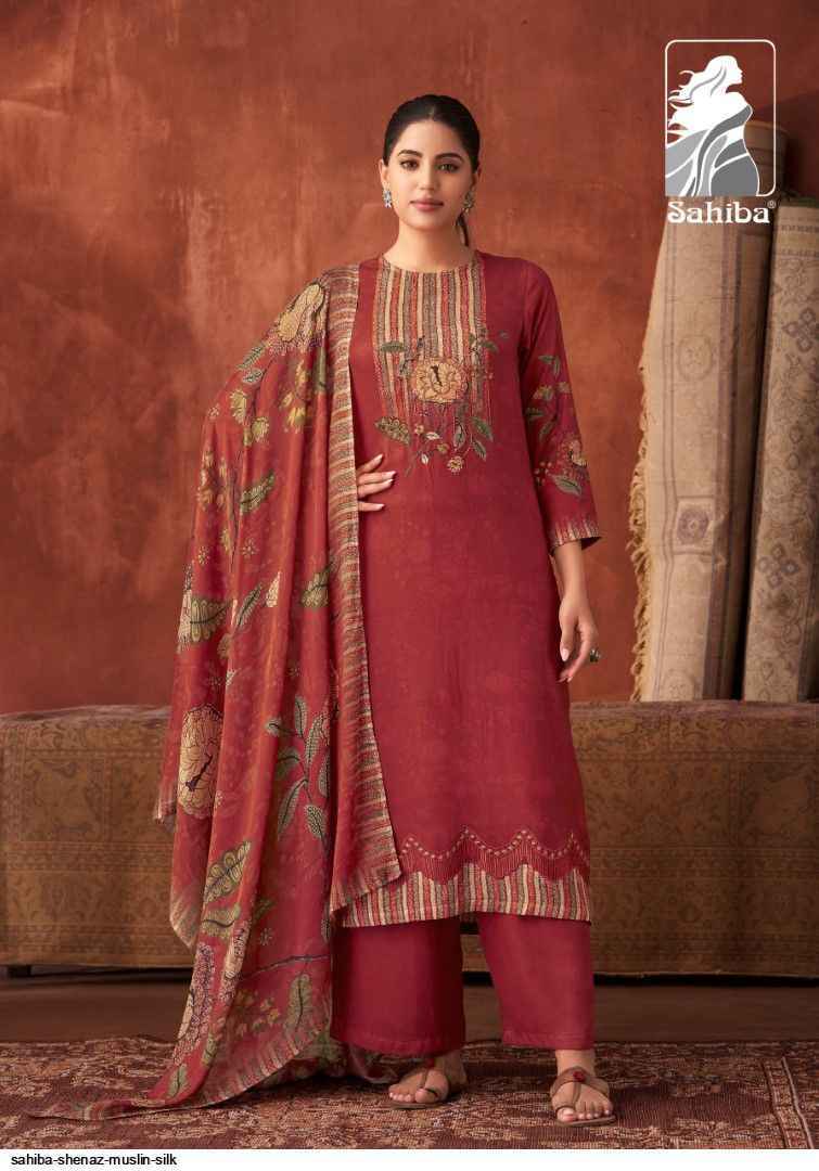 Sahiba Shenaz Musline Dress Material (3 pcs Catalogue)