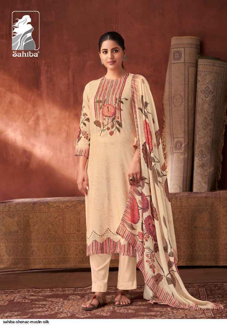 Sahiba Shenaz Musline Dress Material (3 pcs Catalogue)