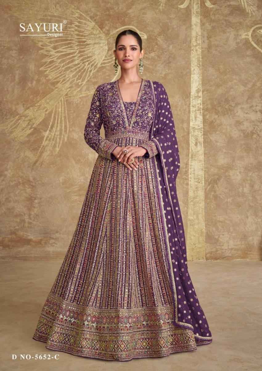 Sayuri Designer Royal Gold Readymade Georgette Dress 3 pcs Catalogue