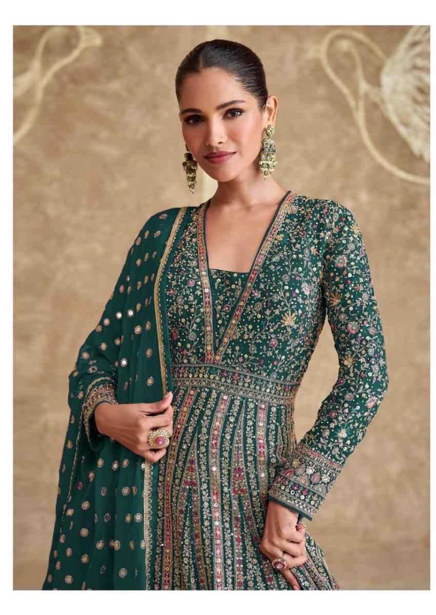 Sayuri Designer Royal Gold Readymade Georgette Dress 3 pcs Catalogue