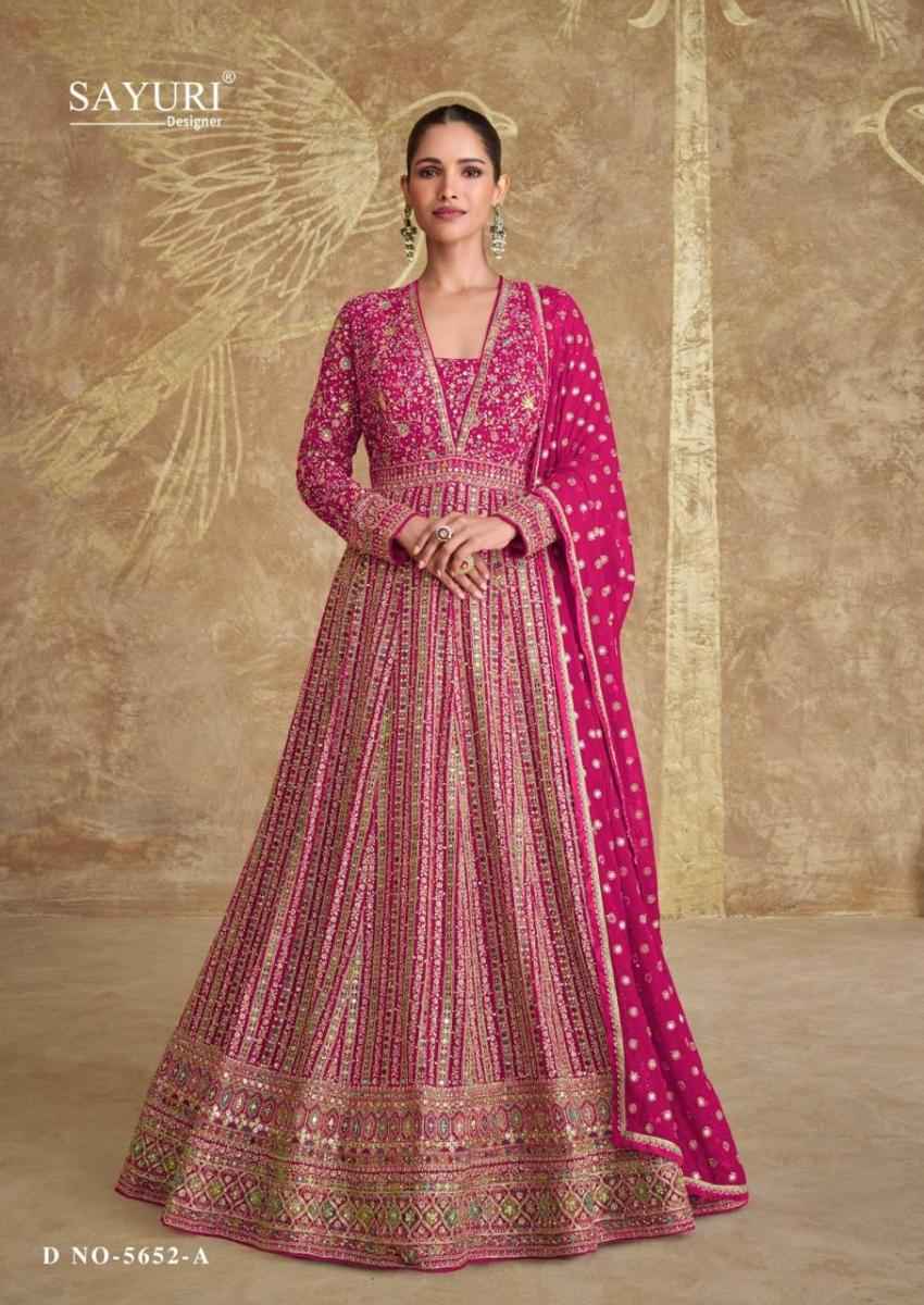 Sayuri Designer Royal Gold Readymade Georgette Dress 3 pcs Catalogue