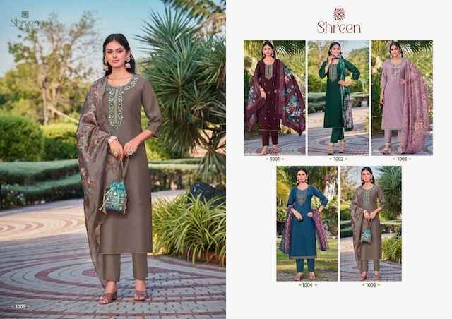 Shreen Alexa Vol-6 Readymade Roman Silk Dress (5 pcs Catalogue)
