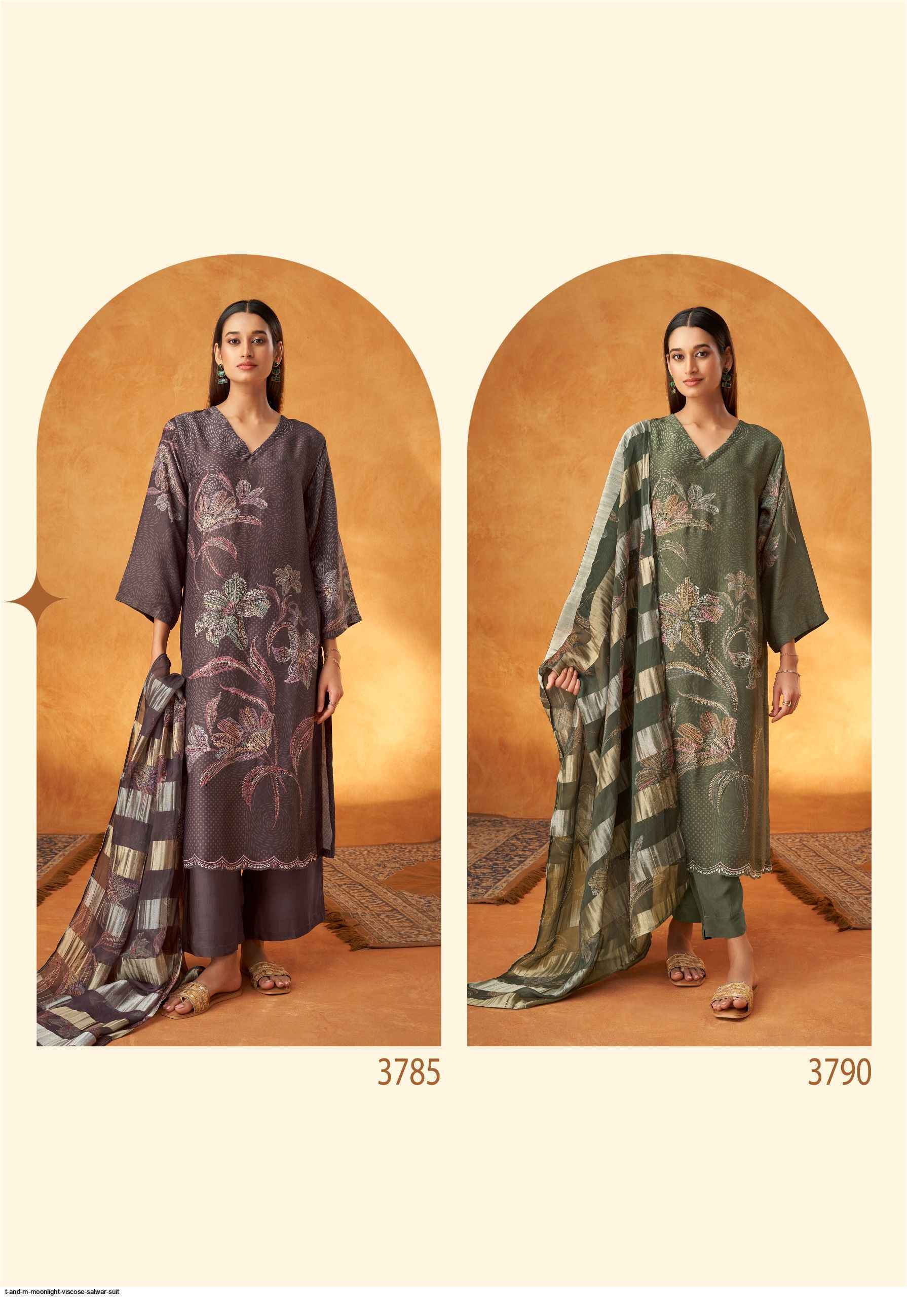 T and M Moonlight Viscouse Dress Material (2 pcs Catalogue)