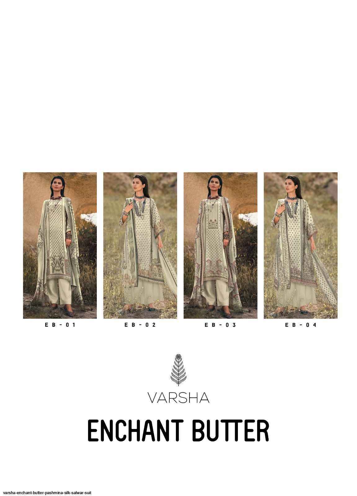Varsha Enchant Butter Pashmina Silk Dress Material (4 pcs Catalogue)
