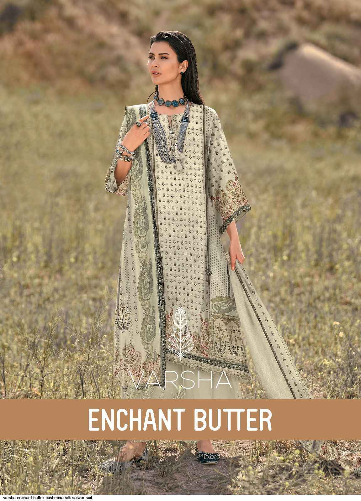 Varsha Enchant Butter Pashmina Silk Dress Material (4 pcs Catalogue)