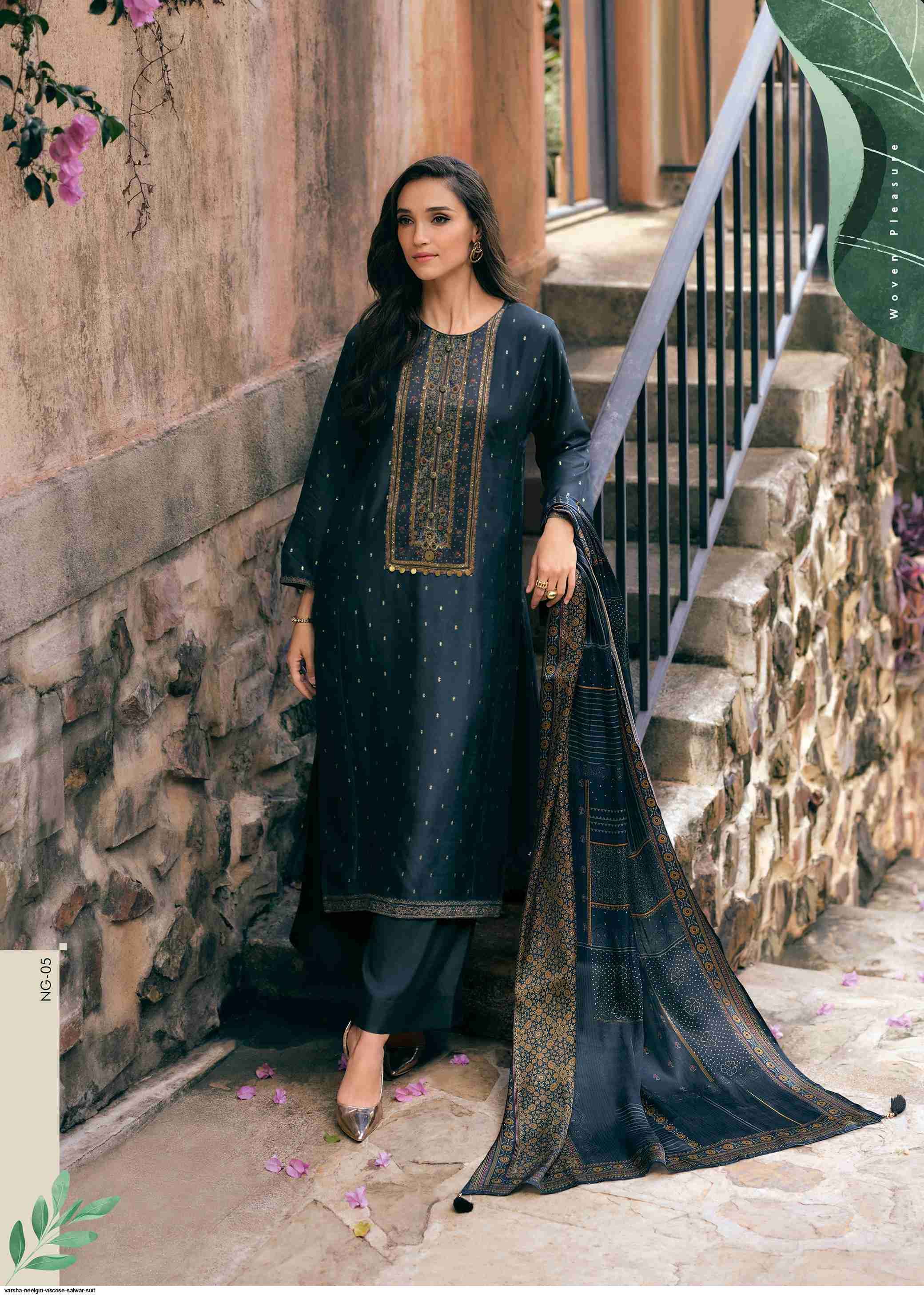 Varsha Neelgiri Viscouse Dress Material (6 pcs Catalogue)