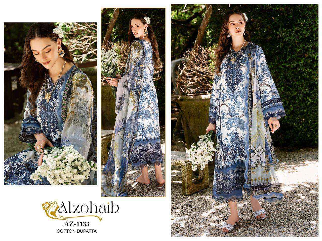 Al Zohaib Az-1133 Cotton Dress Material (4 pcs Catalogue)