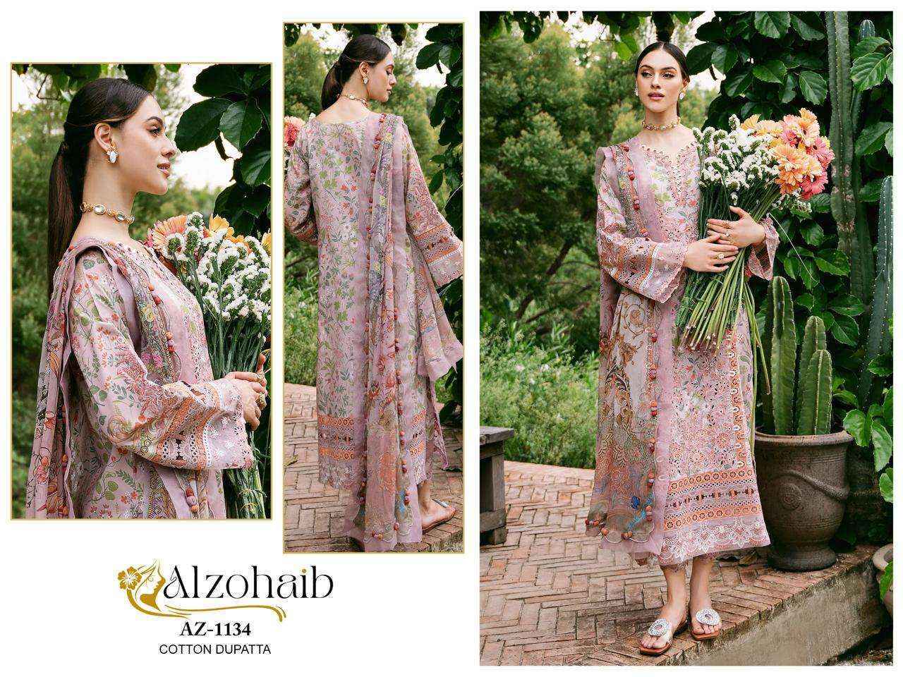Al Zohaib Az-1133 Cotton Dress Material (4 pcs Catalogue)
