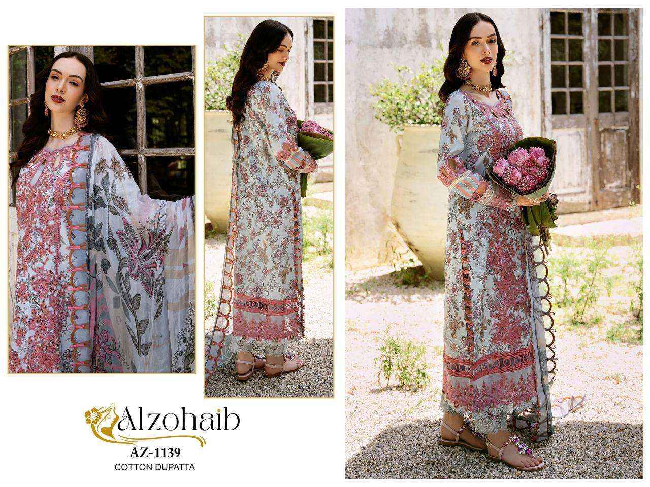 Al Zohaib Az-1133 Cotton Dress Material (4 pcs Catalogue)