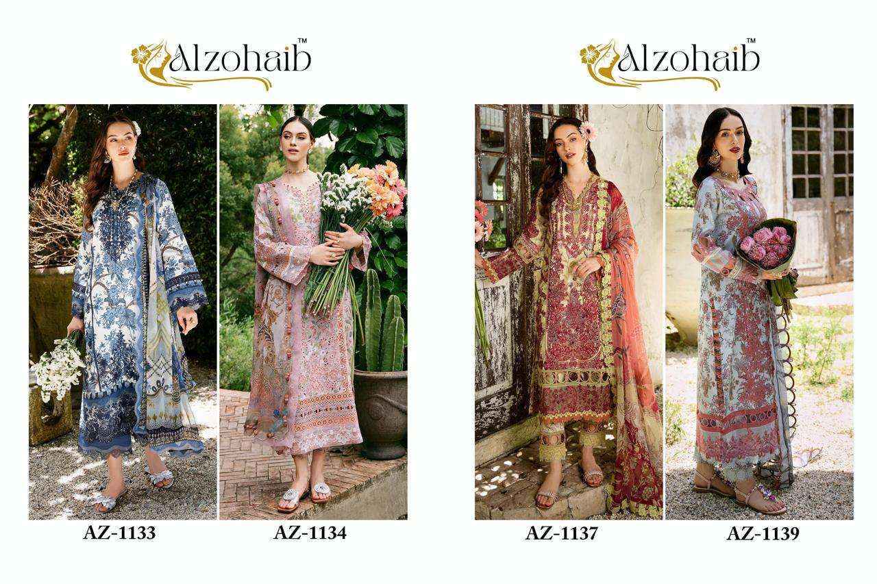 Al Zohaib Az-1133 Cotton Dress Material (4 pcs Catalogue)