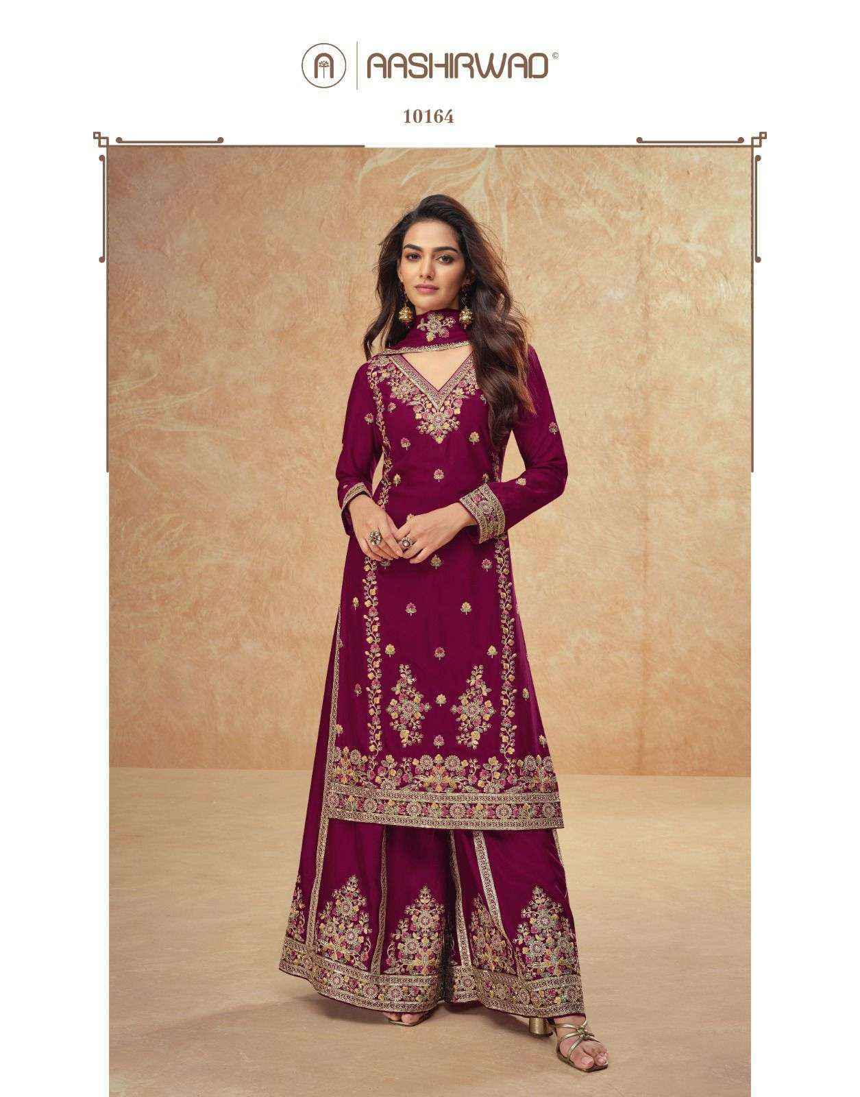 Ashirwad Guzarish Readymade Chinon Silk Dress (3 pcs Catalogue)