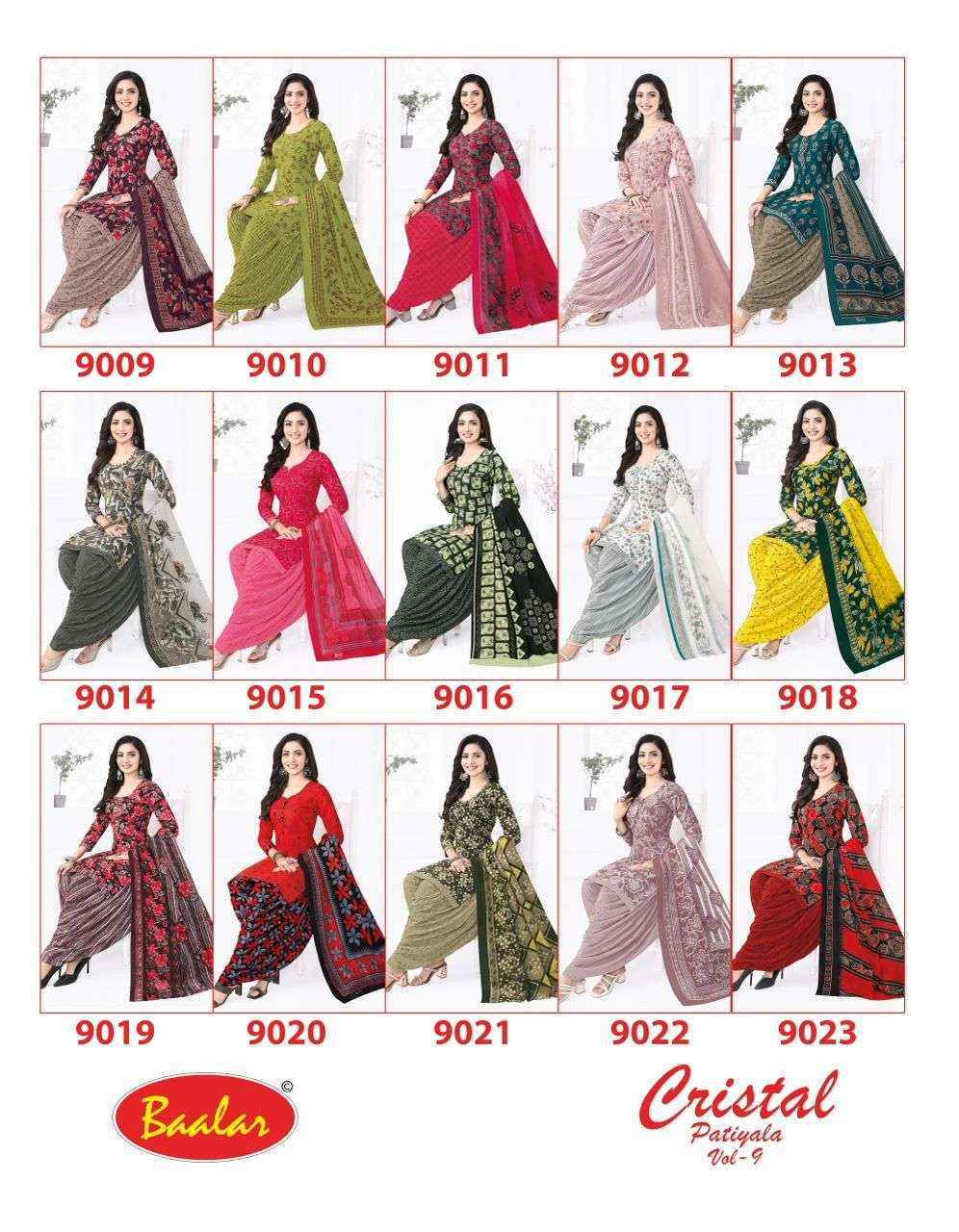 Baalar Cristal Patiyala Vol-9 Cotton Dress Material (15 pcs Catalogue)