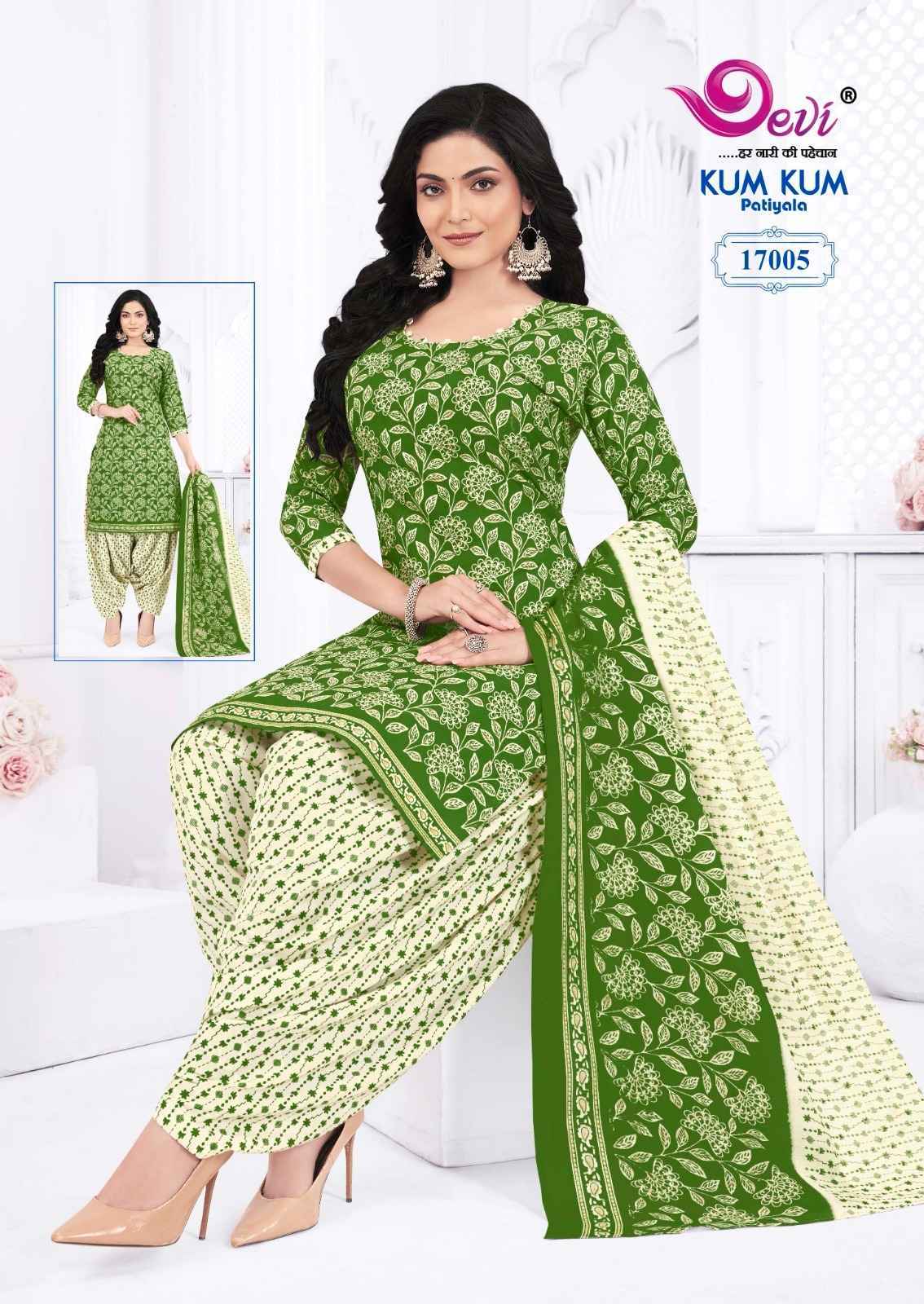 Devi Kum Kum Patiyala Vol-17 Readymade Indo Cotton Dress (12 pcs Catalogue)